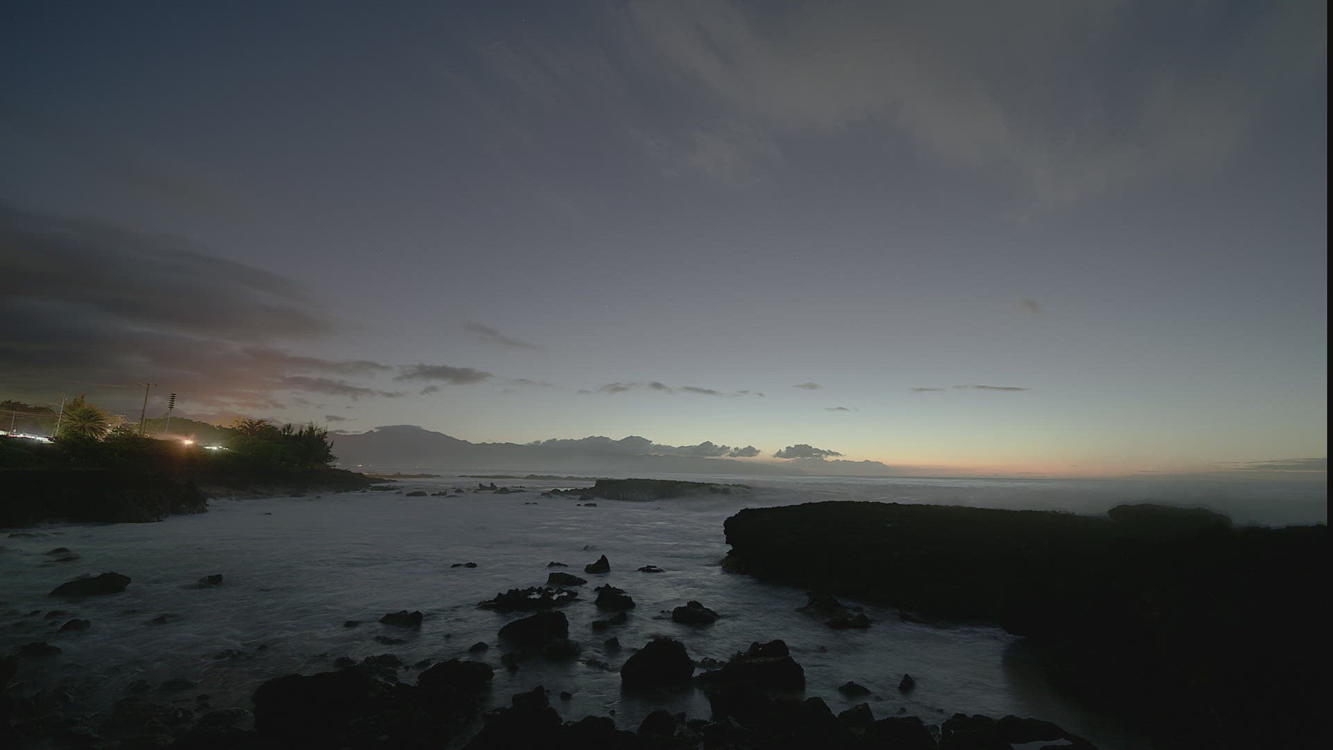 North Shore of Oahu Sharks Cove day to night time-lapse 8k