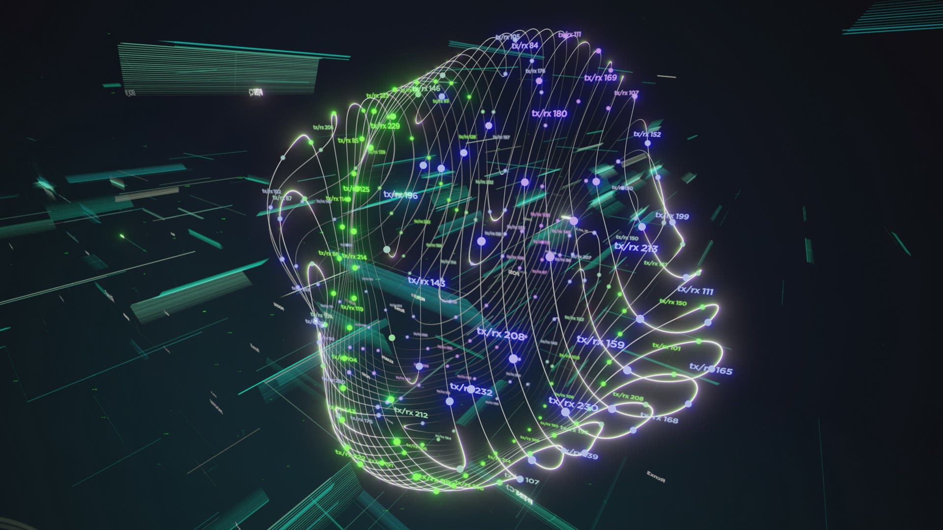 3d futuristic interface loop