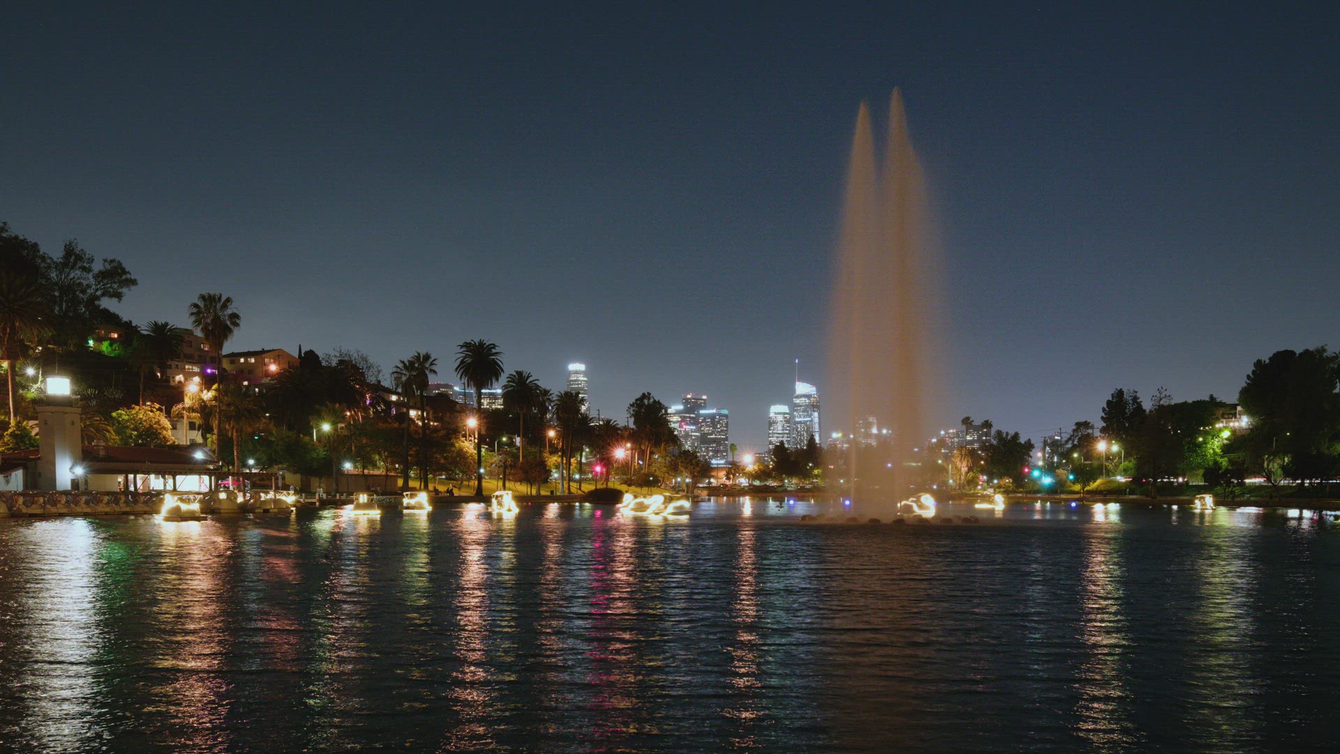 Los Angeles Echo Park day to night time lapse 8k