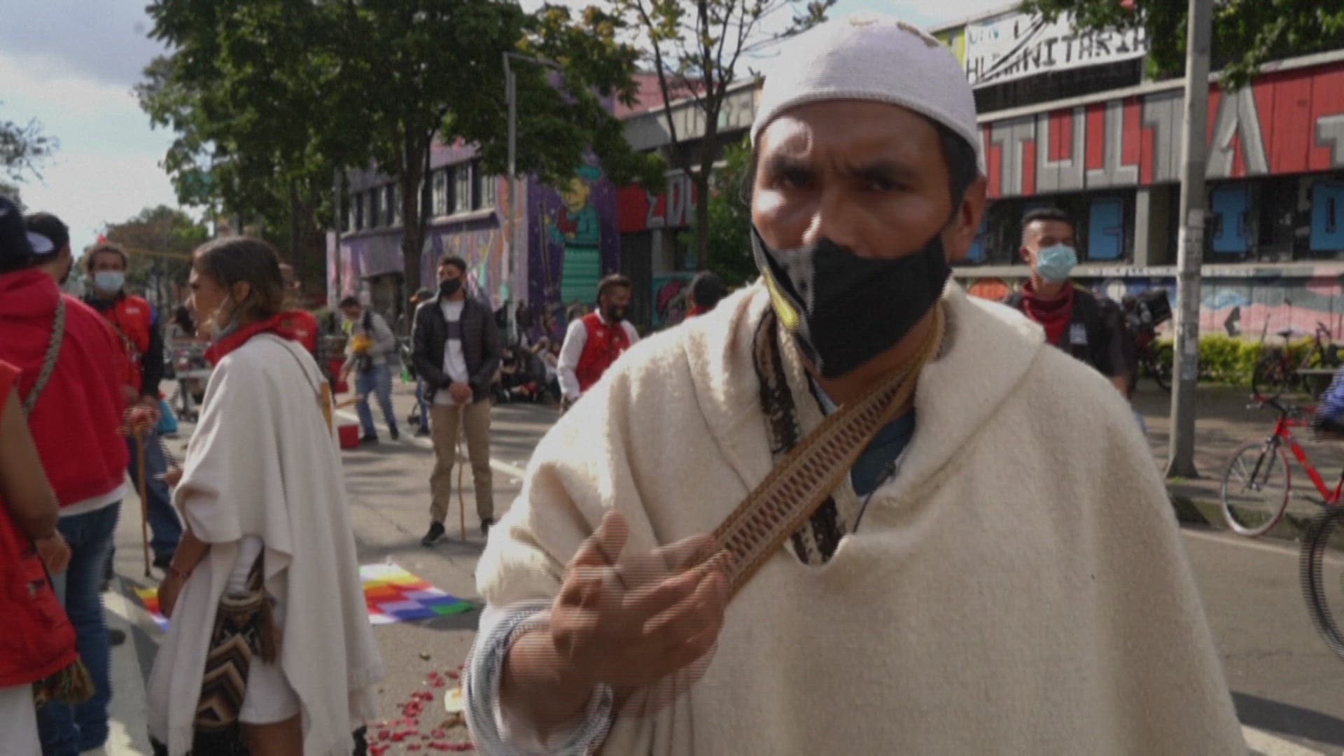 Indigenous communities march in Colombian capital