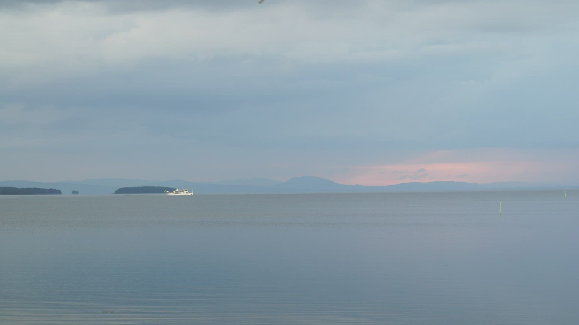 view over lake Siljan - white boat