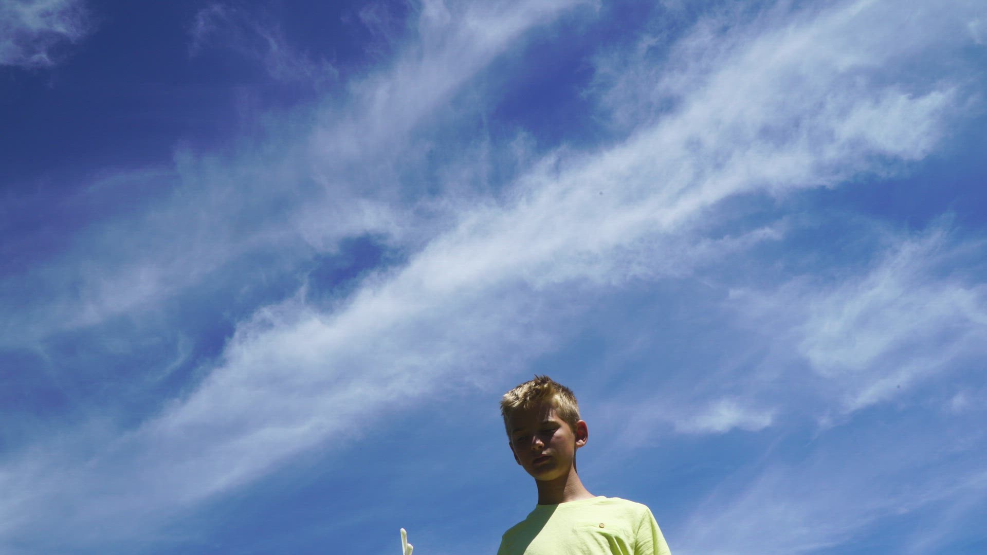 boy making bubbles