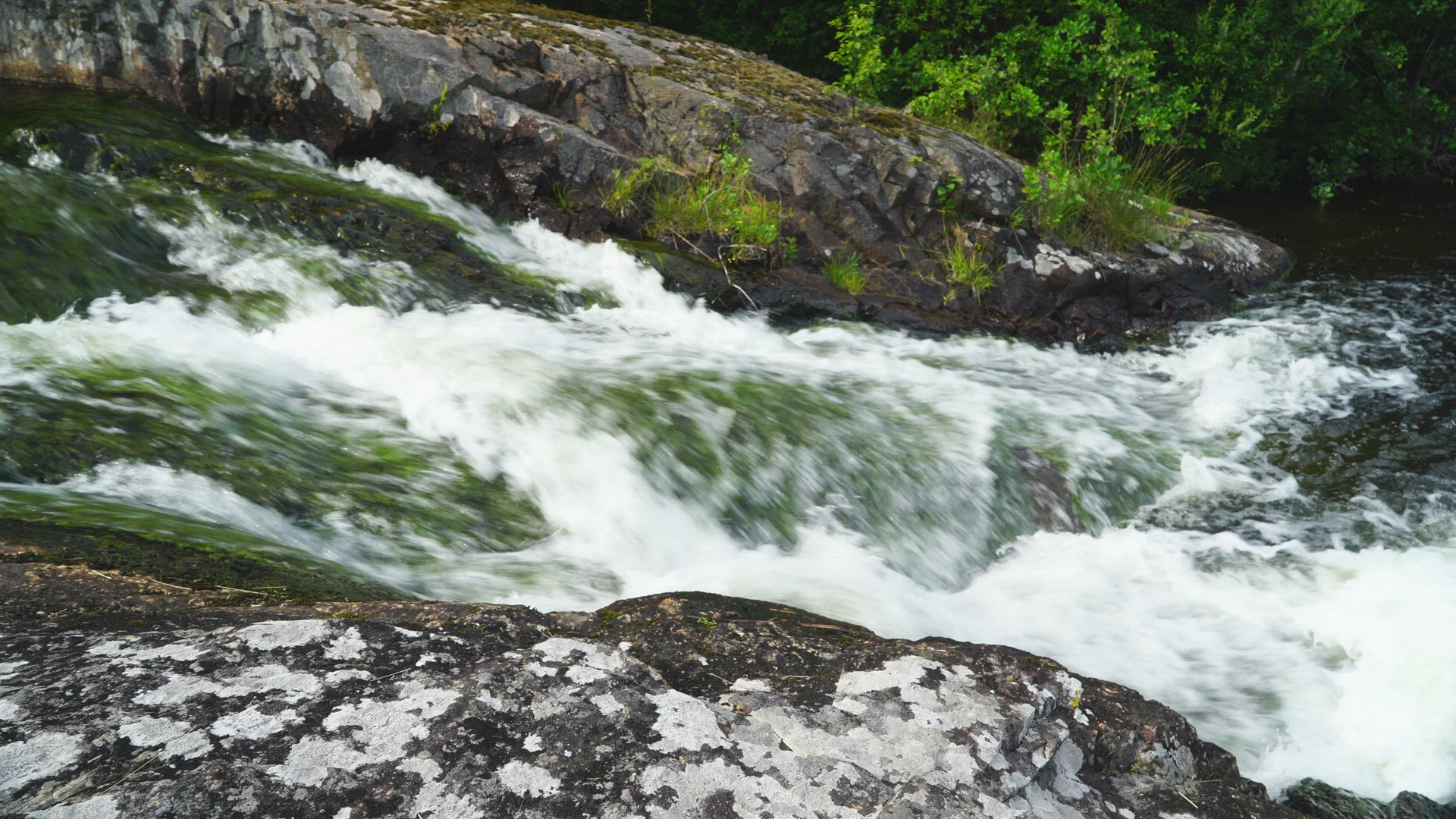 small waterfall in river - streaming water