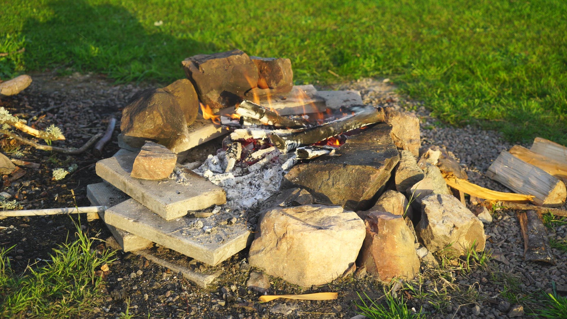 Small open fire