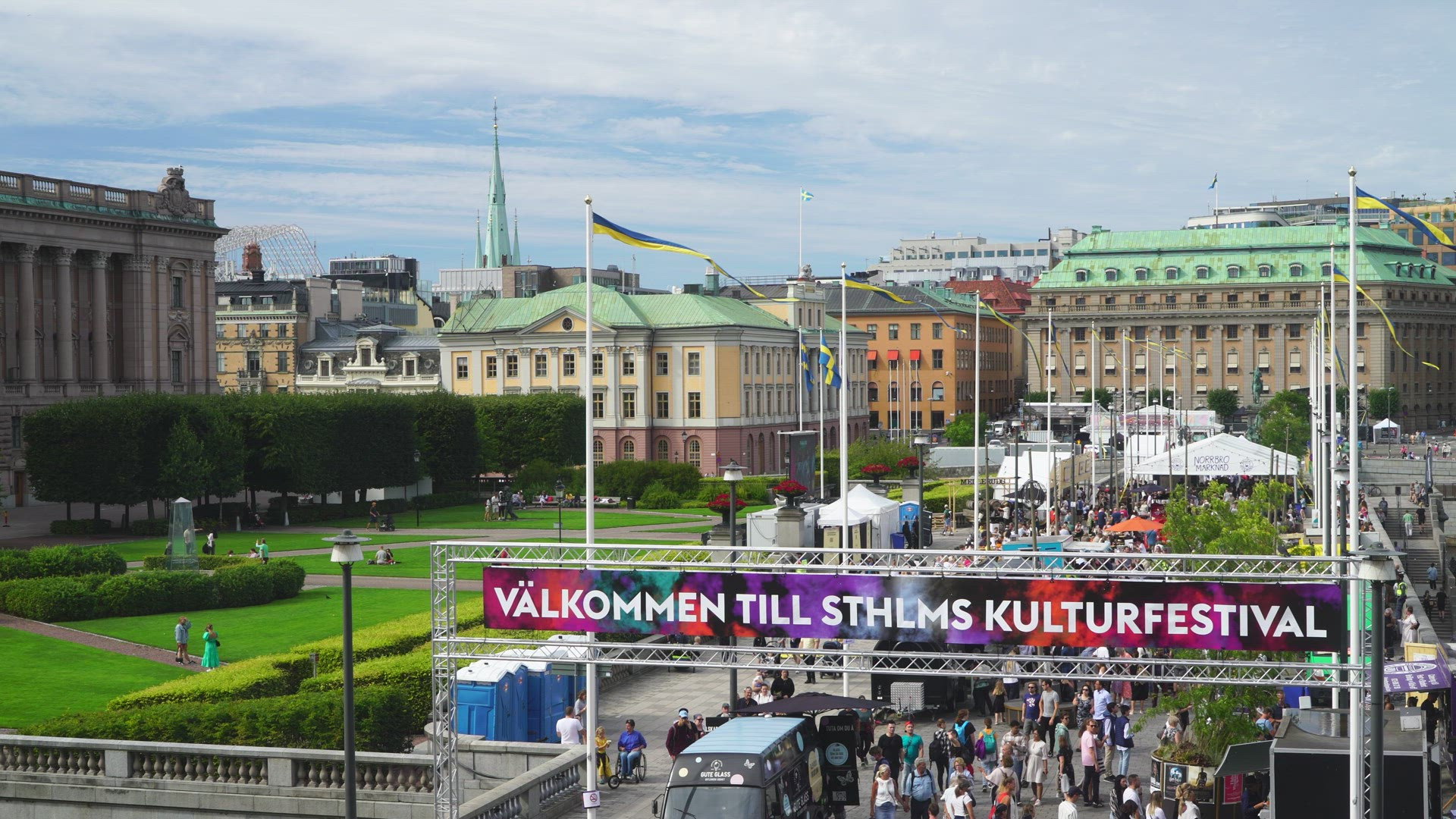 view over Stockholm Culture Festival area in central Stockholm
