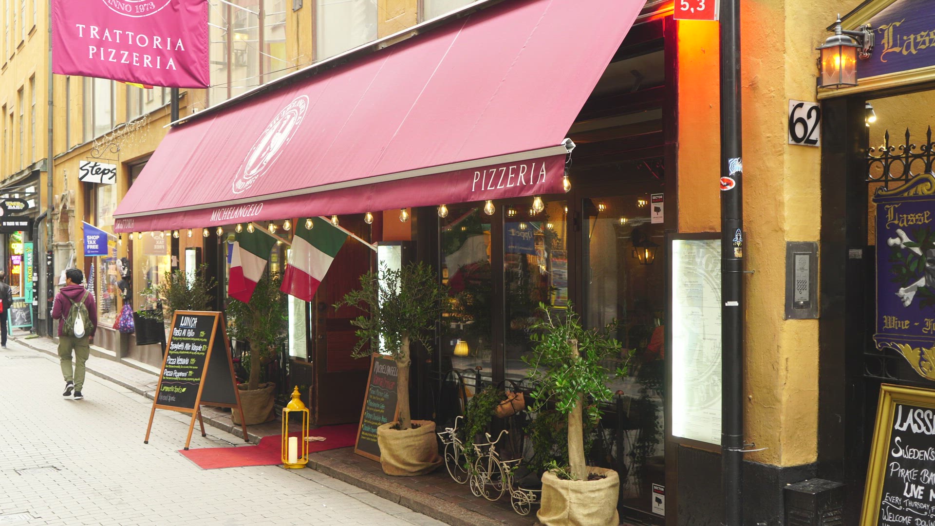 entrance italian restaurant in old town stockholm