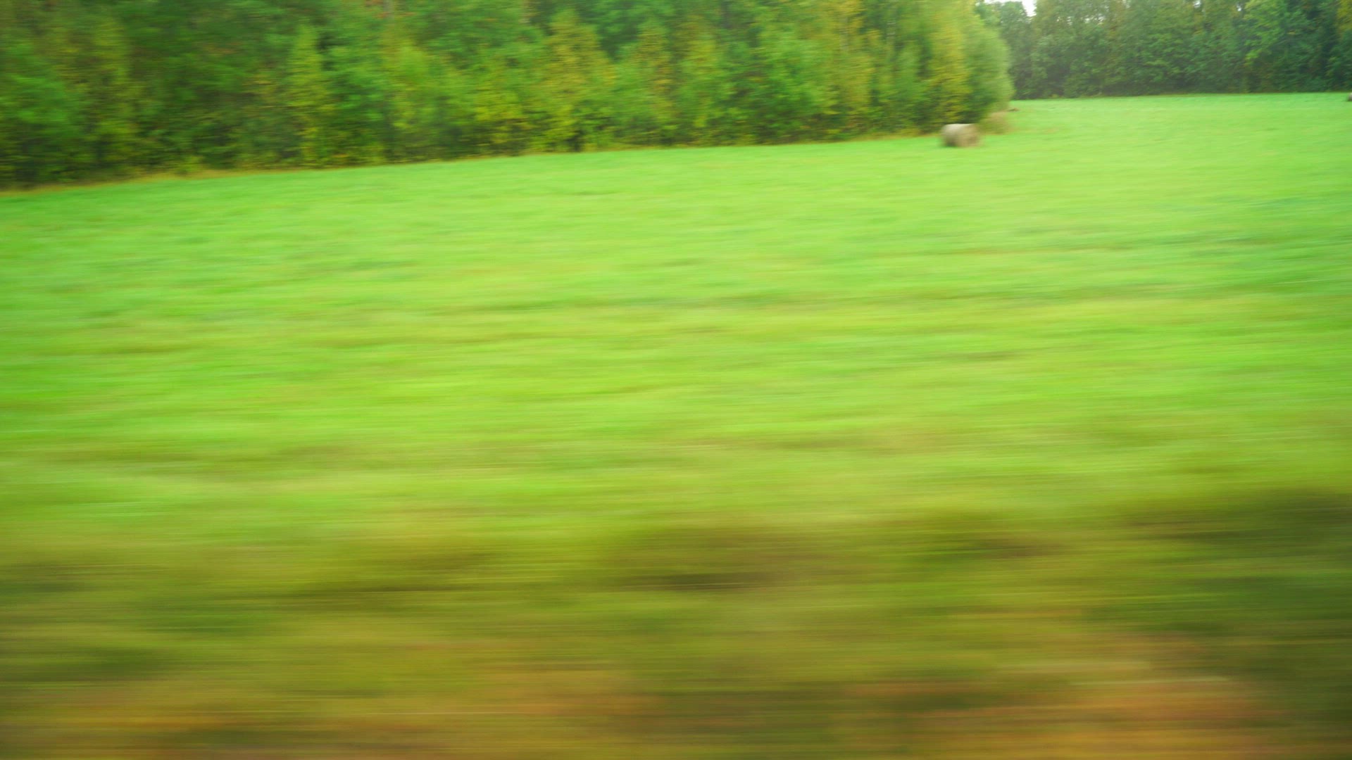 pov from train - side window view - railway tracks - train moving fast