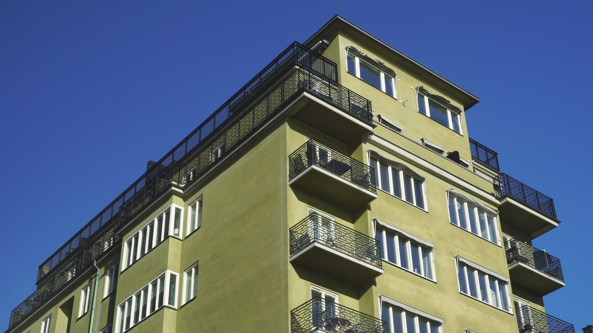 exterior tenement house in central stockholm - balconys - facades