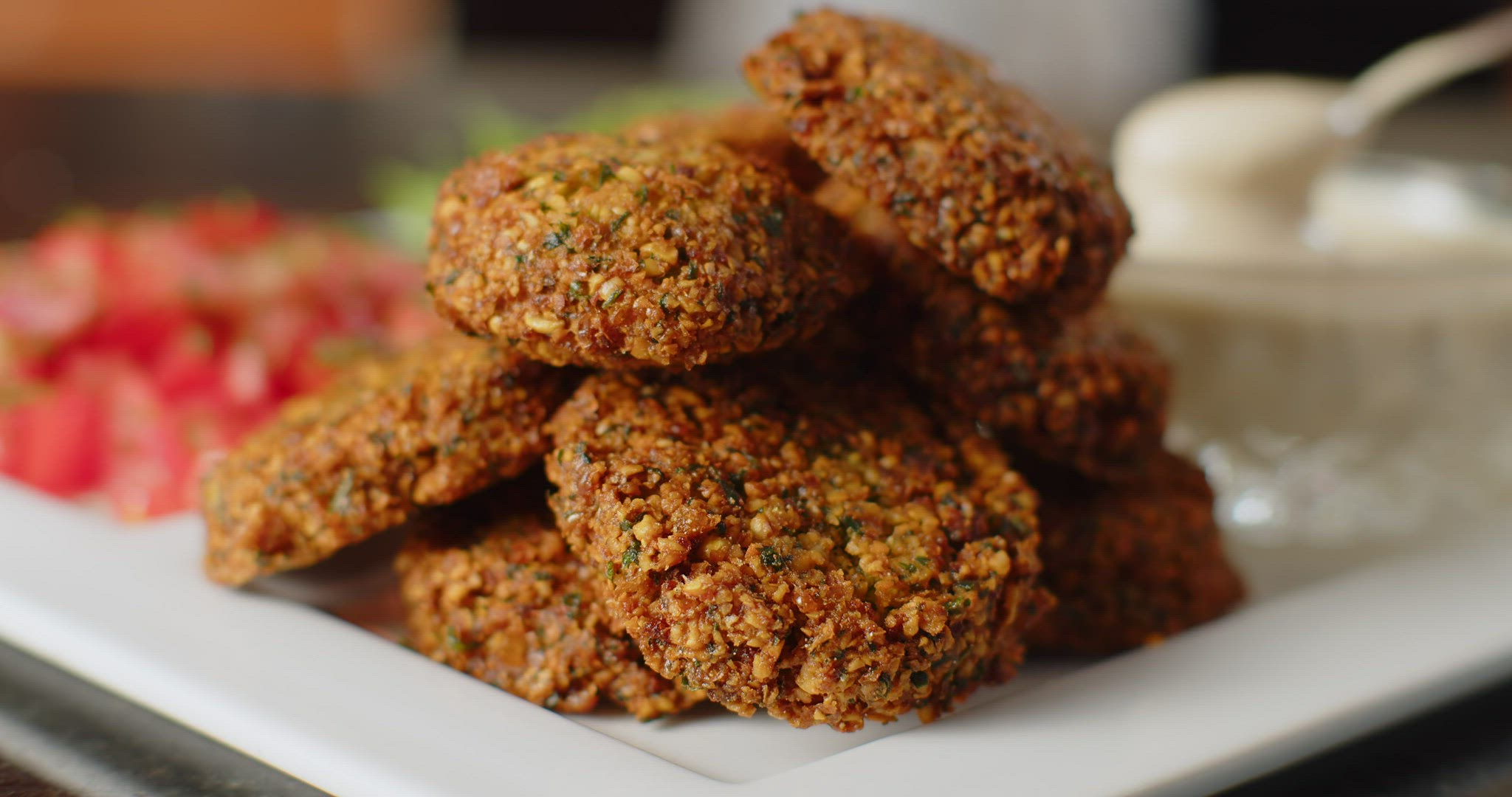 Fresh falafel plater prepared by chef.