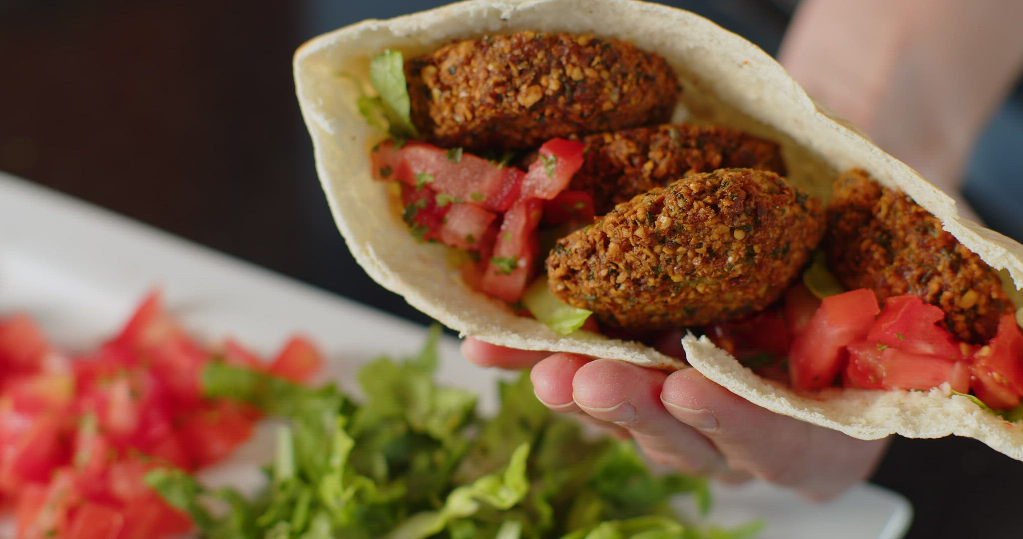 Fresh falafel plater prepared by chef.
