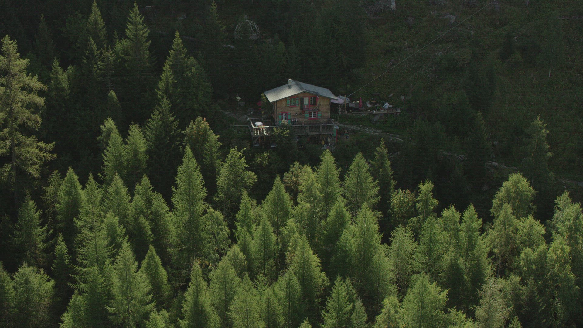 Aerial View Chalet French Alps