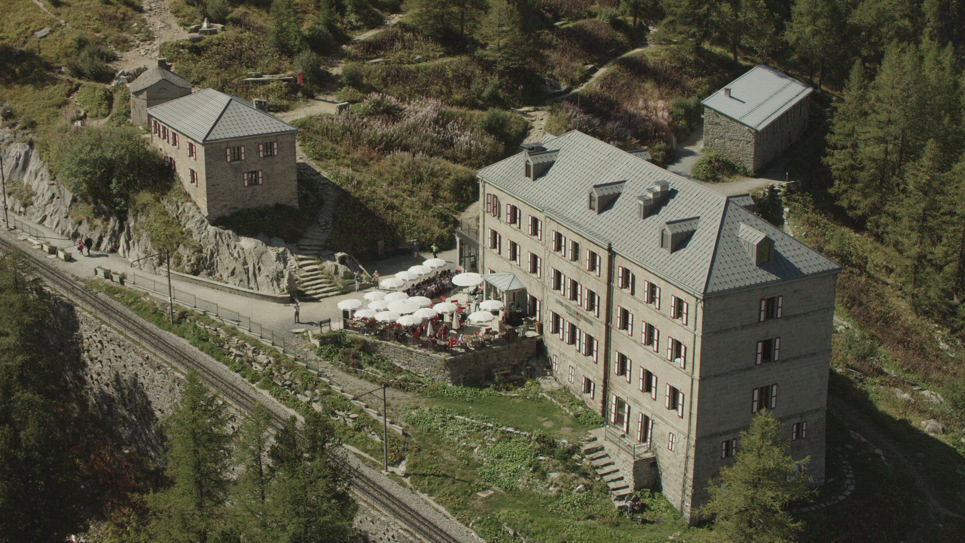Aerial View Restaurant French Alps