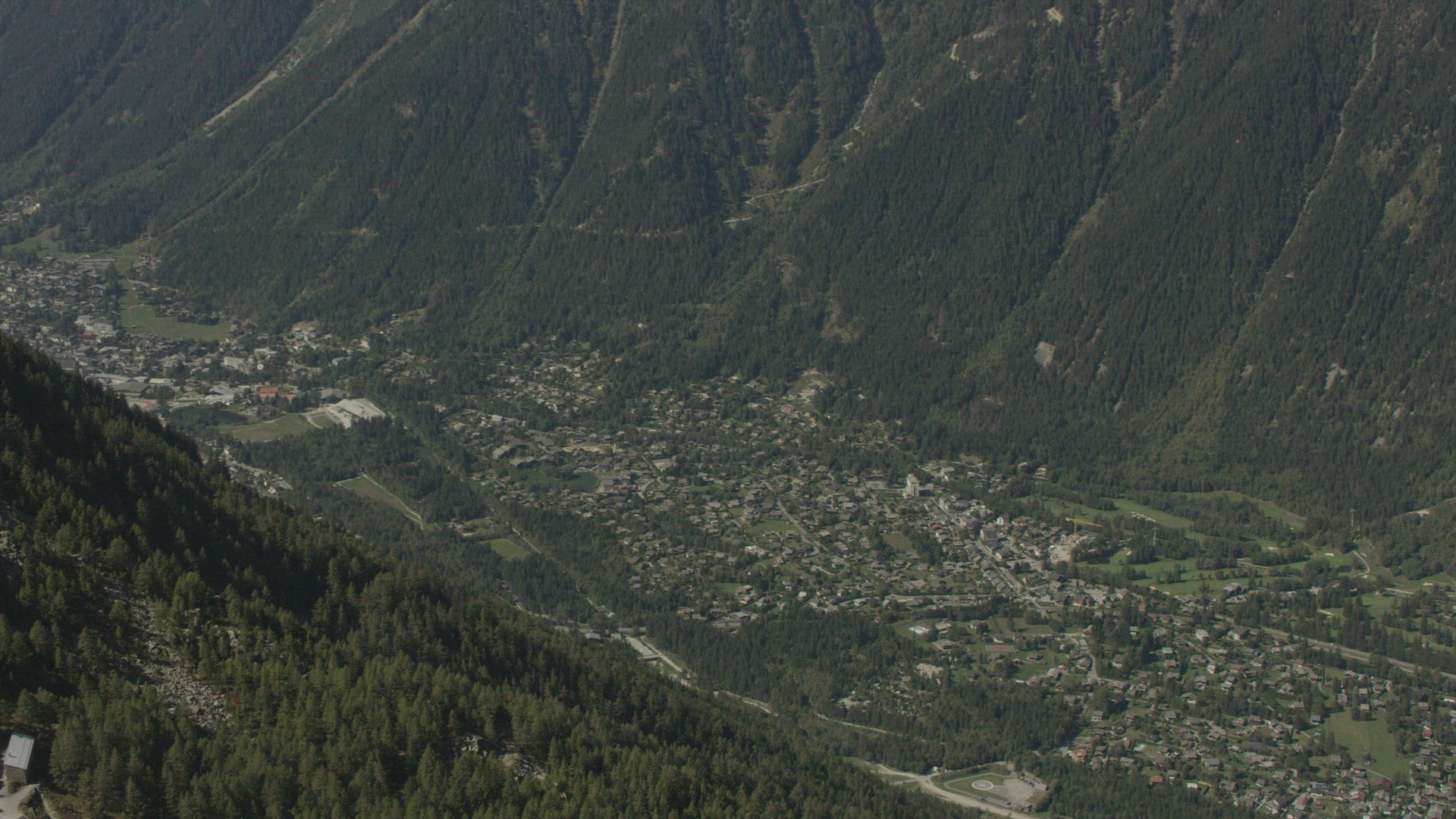 Aerial View Valley French Alps