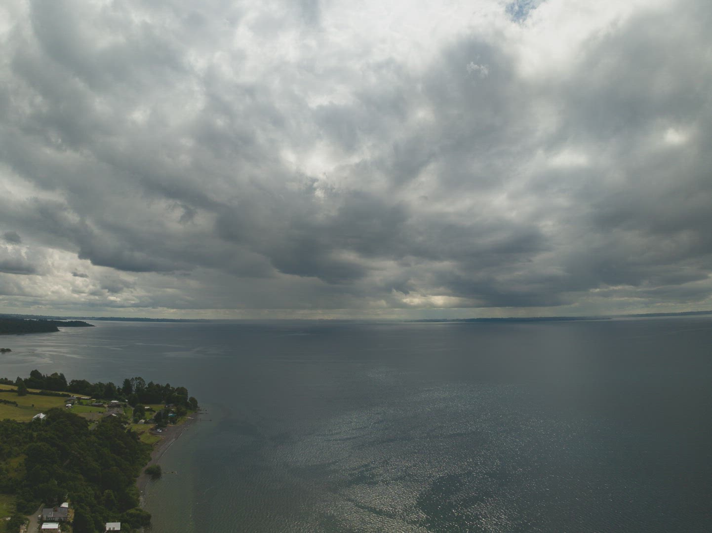 Time lapse of the gloomy gray clouds above the Llanquihue Lake