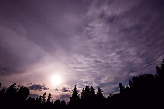 Time-lapse of Storm Clouds Passing Over Forest 