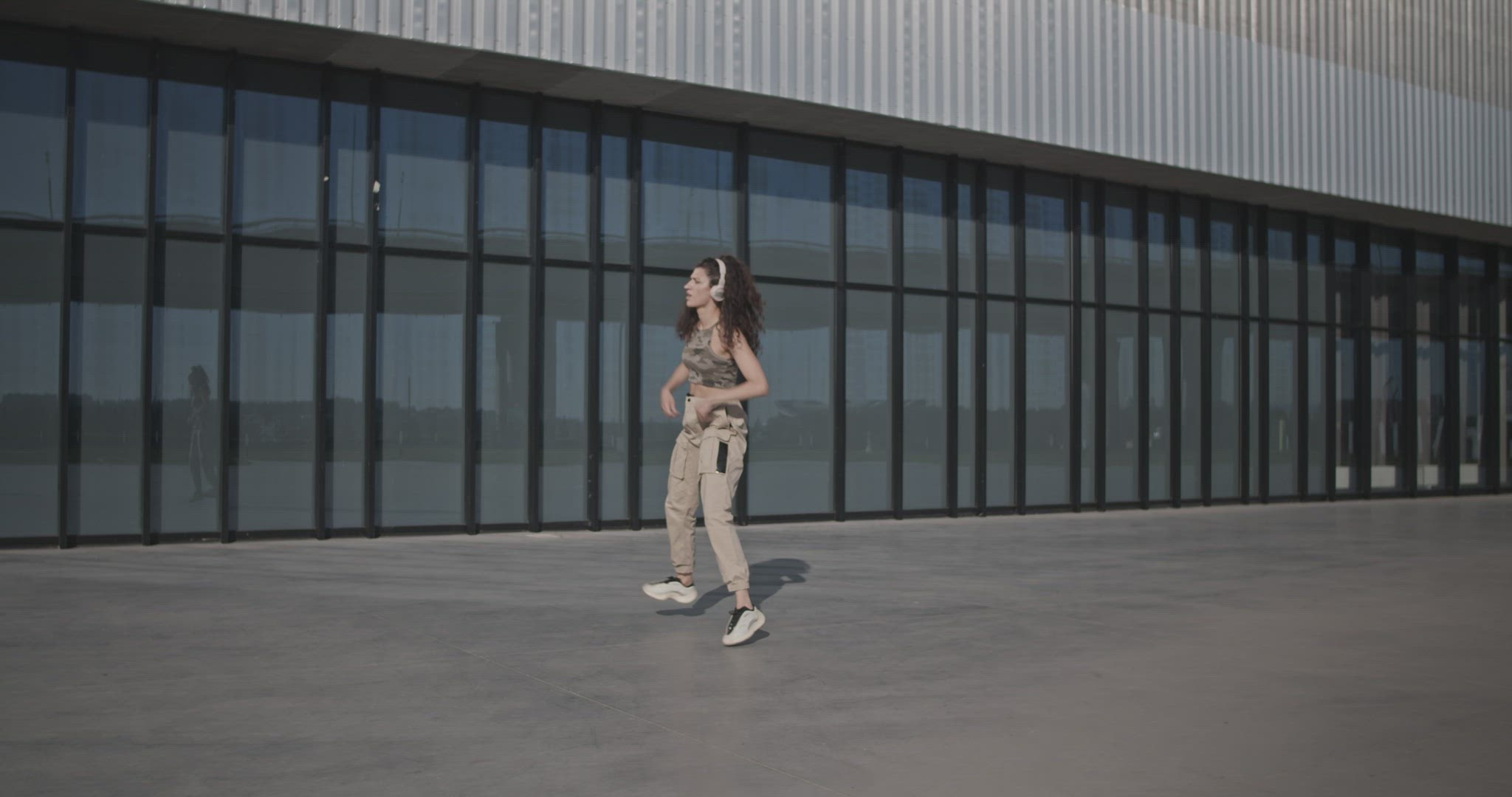 Young female performing hip hop dance