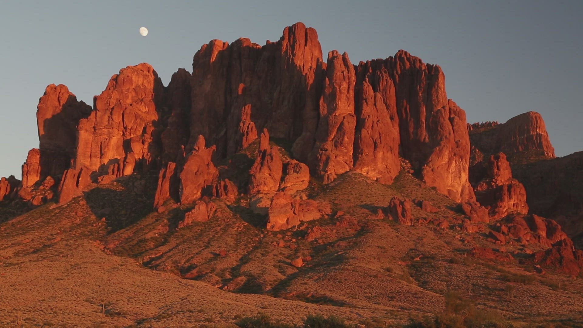 Moon Above Superstition Mountains