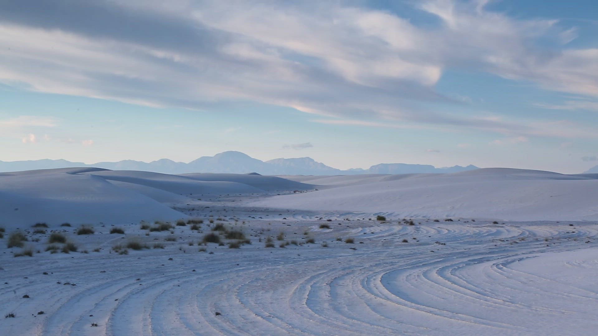 White Sand Dunes Around Wash