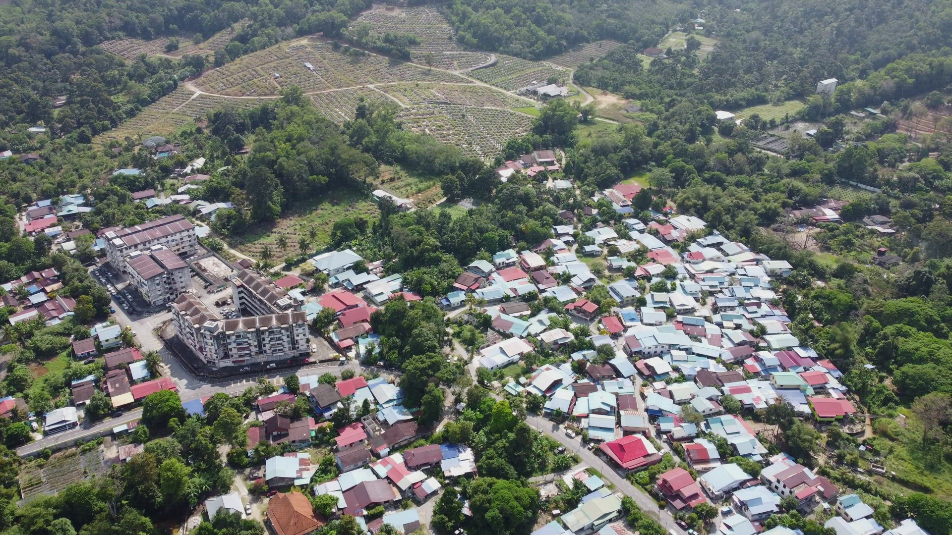 Aerial view Teluk Bahang suburban