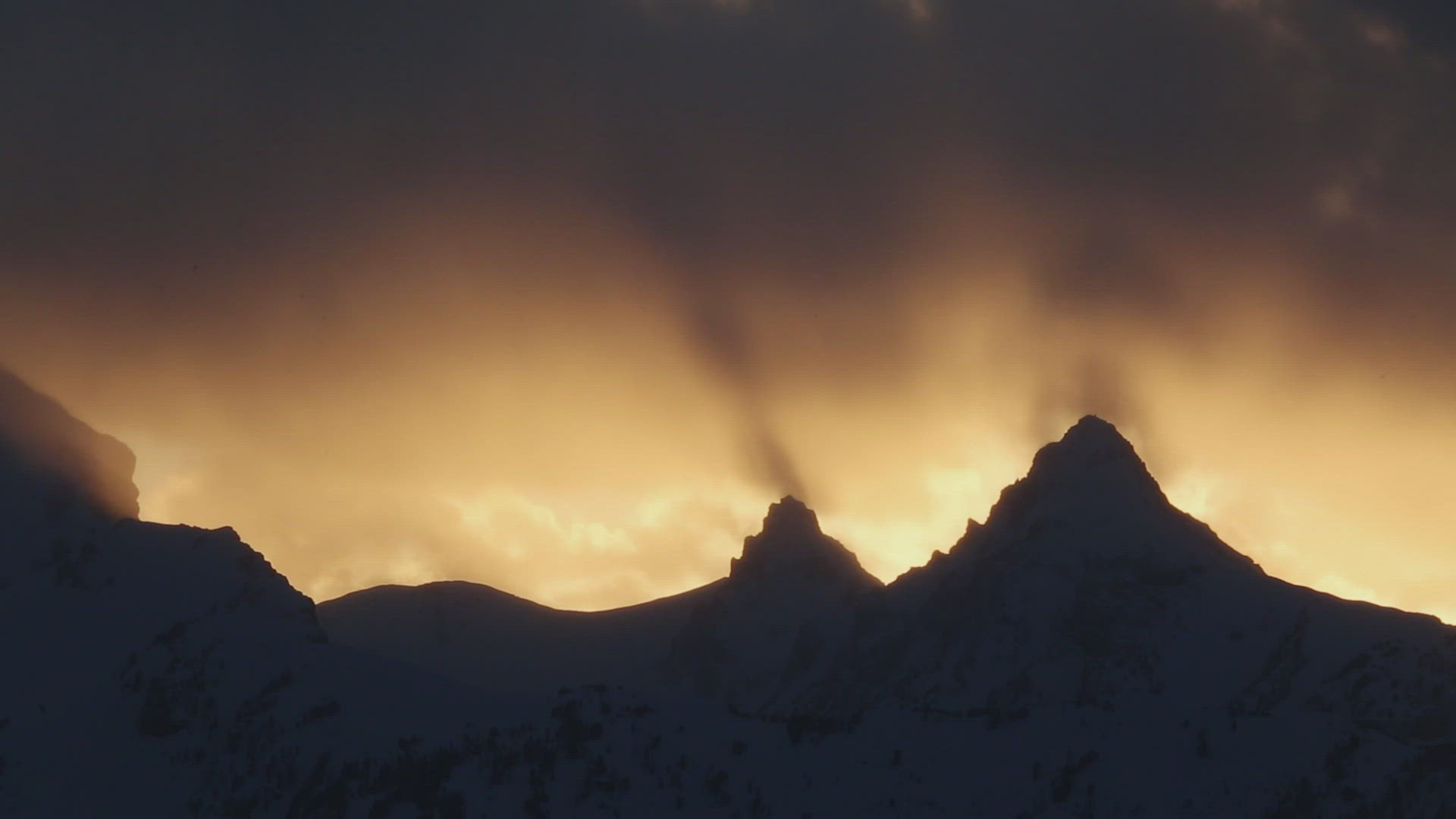 Backlit Tetons After Storm