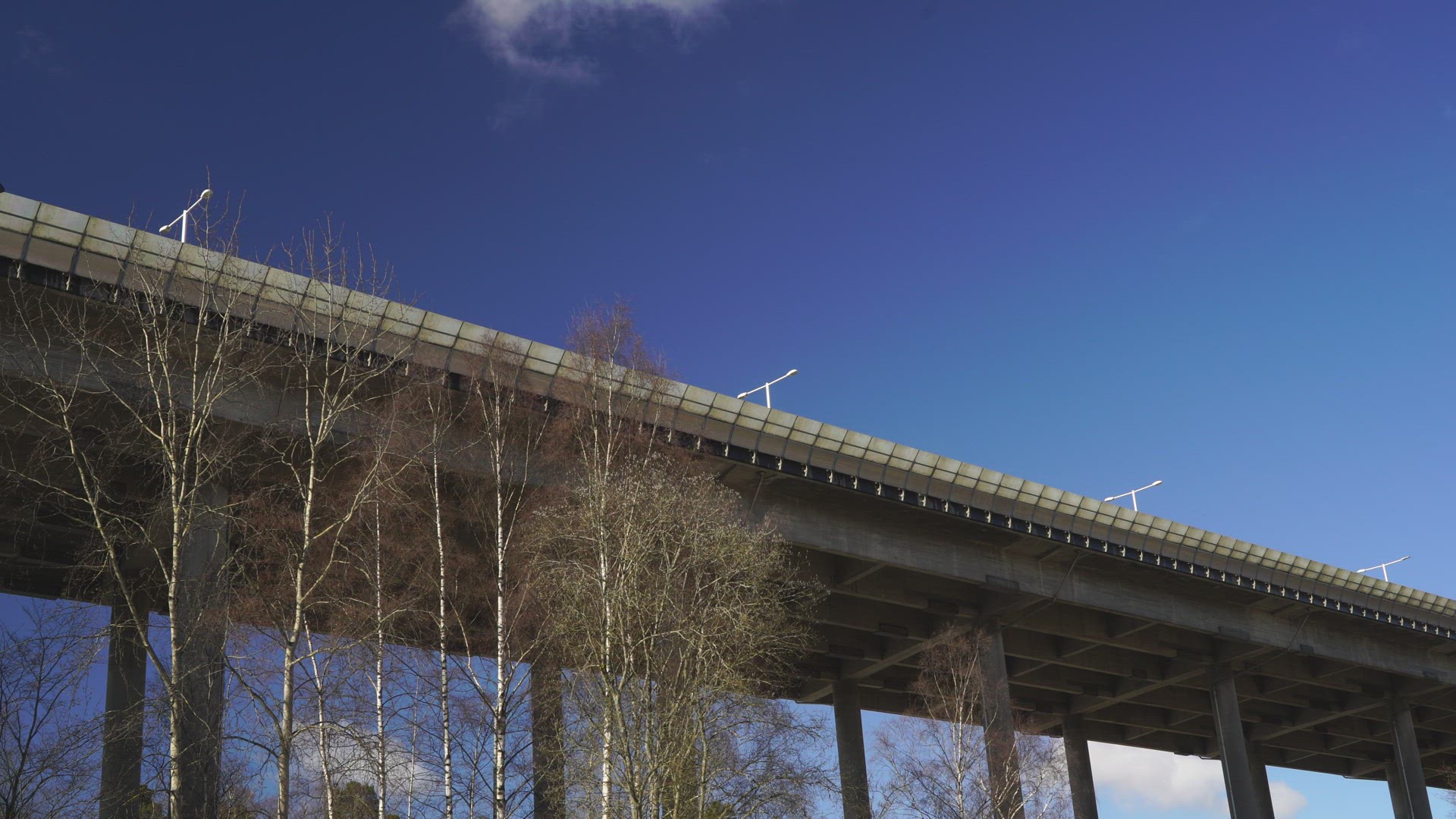 bridgespan Essingeleden in Stockholm - low view - highway bridge