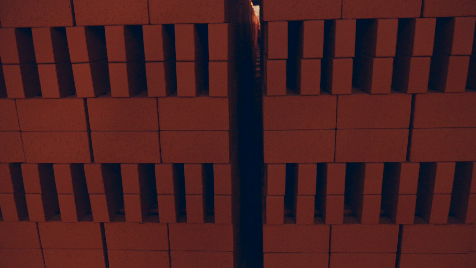 Thousands of bricks preparead for furnace