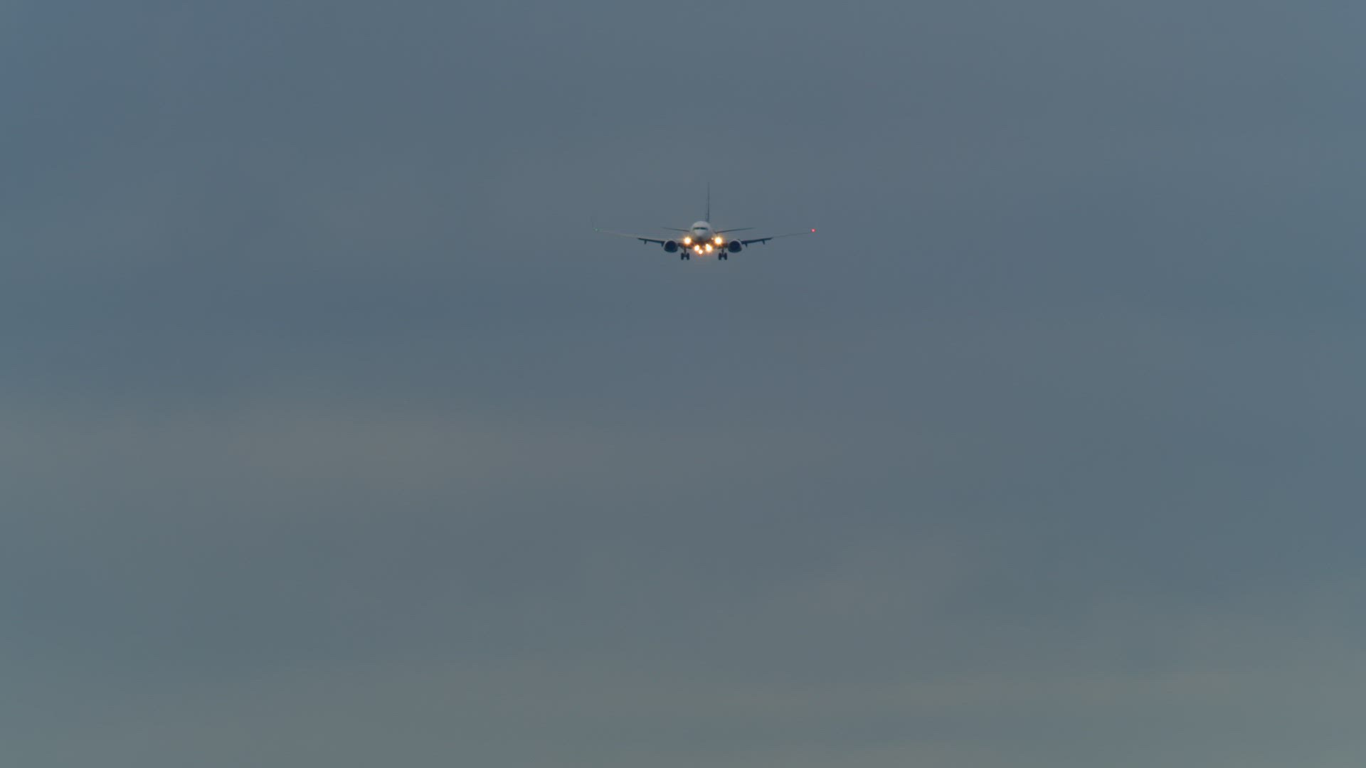 Passenger plane is landing