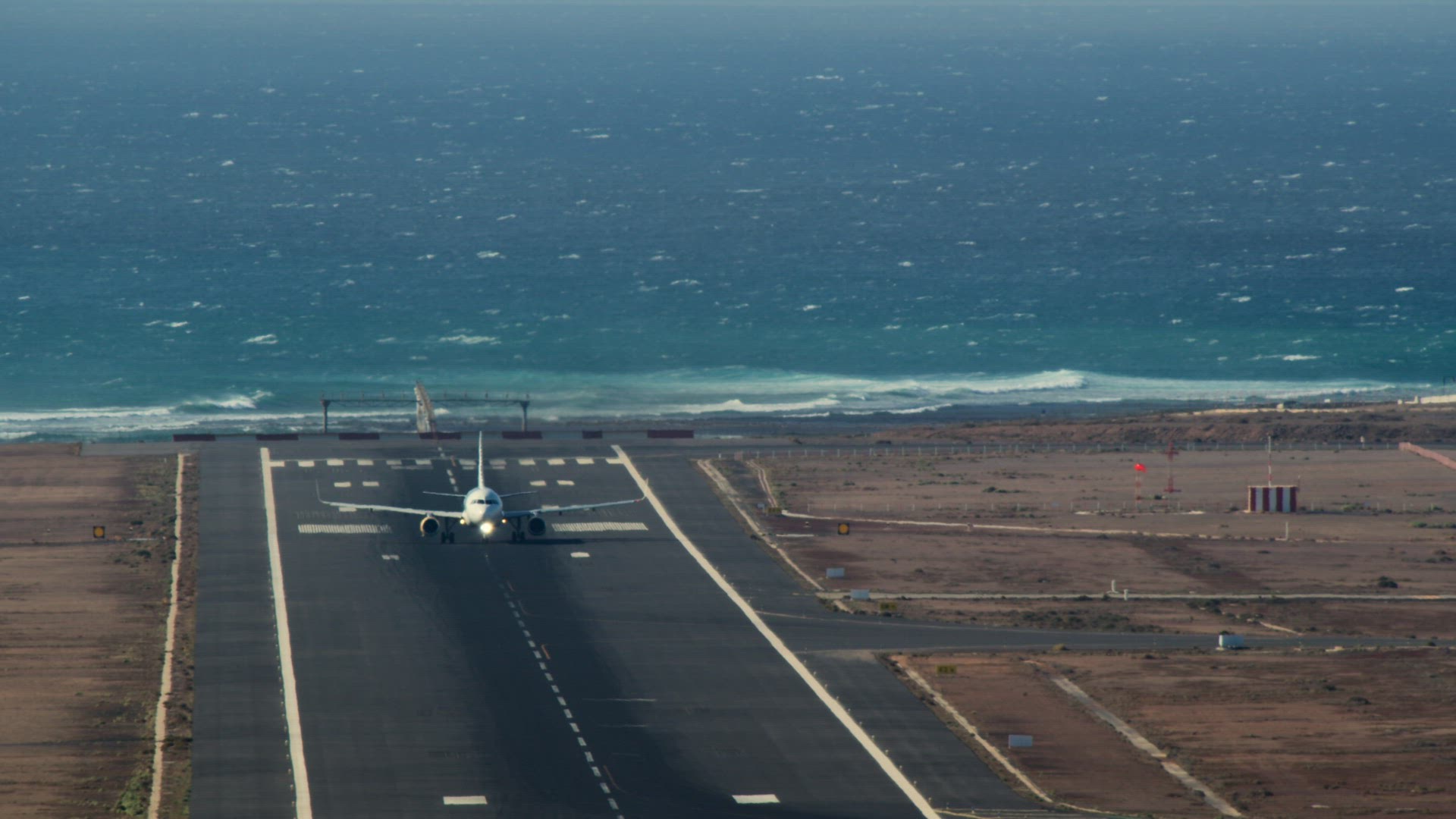 Takeoff of plane at the airport