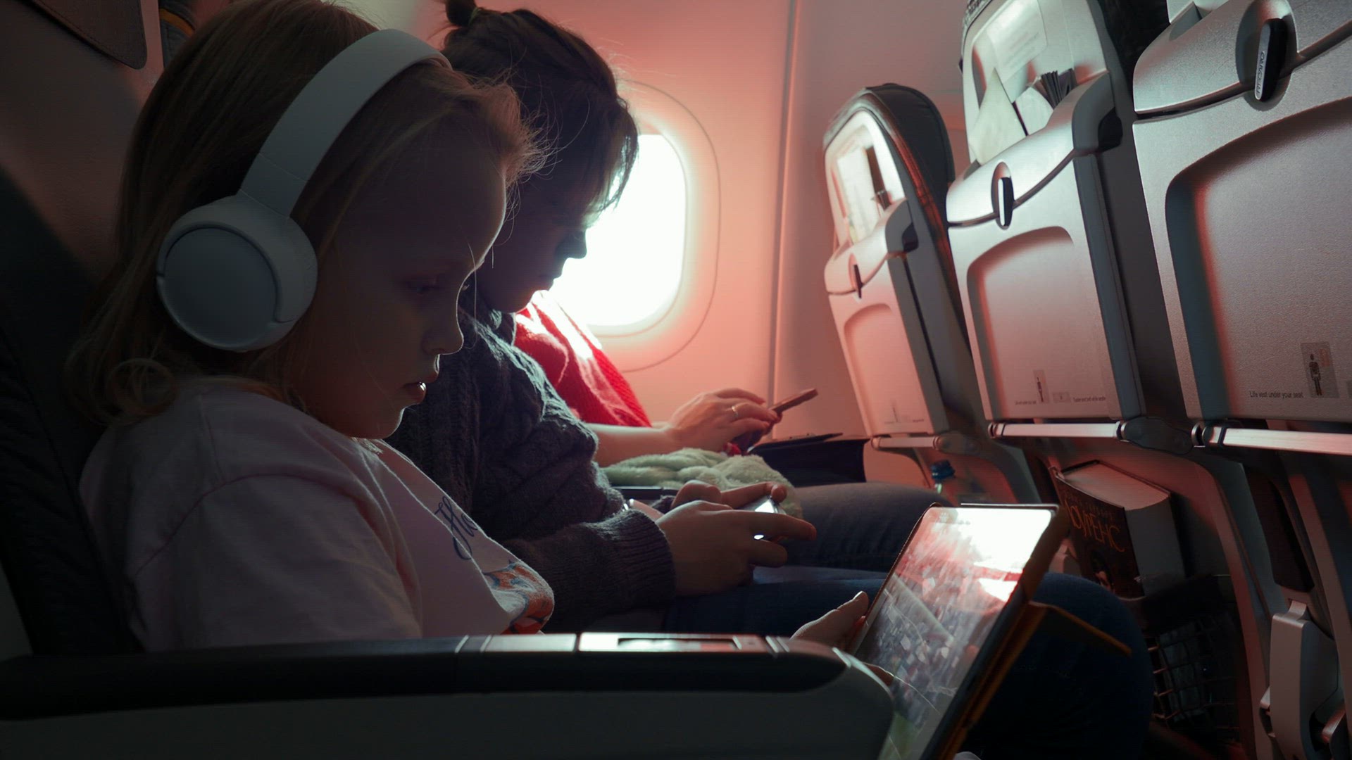 Family on the plane