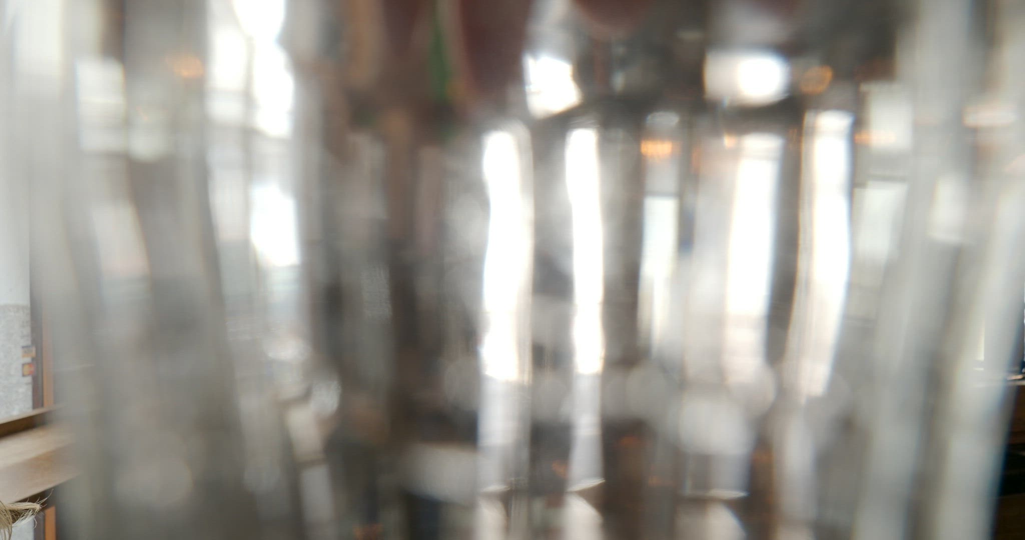 Refraction and distortion when looking through the glass