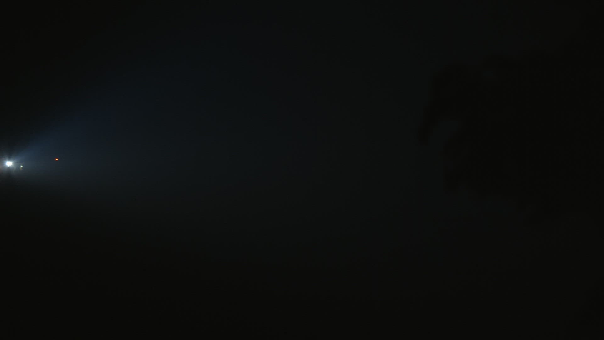 Airplane in the night sky