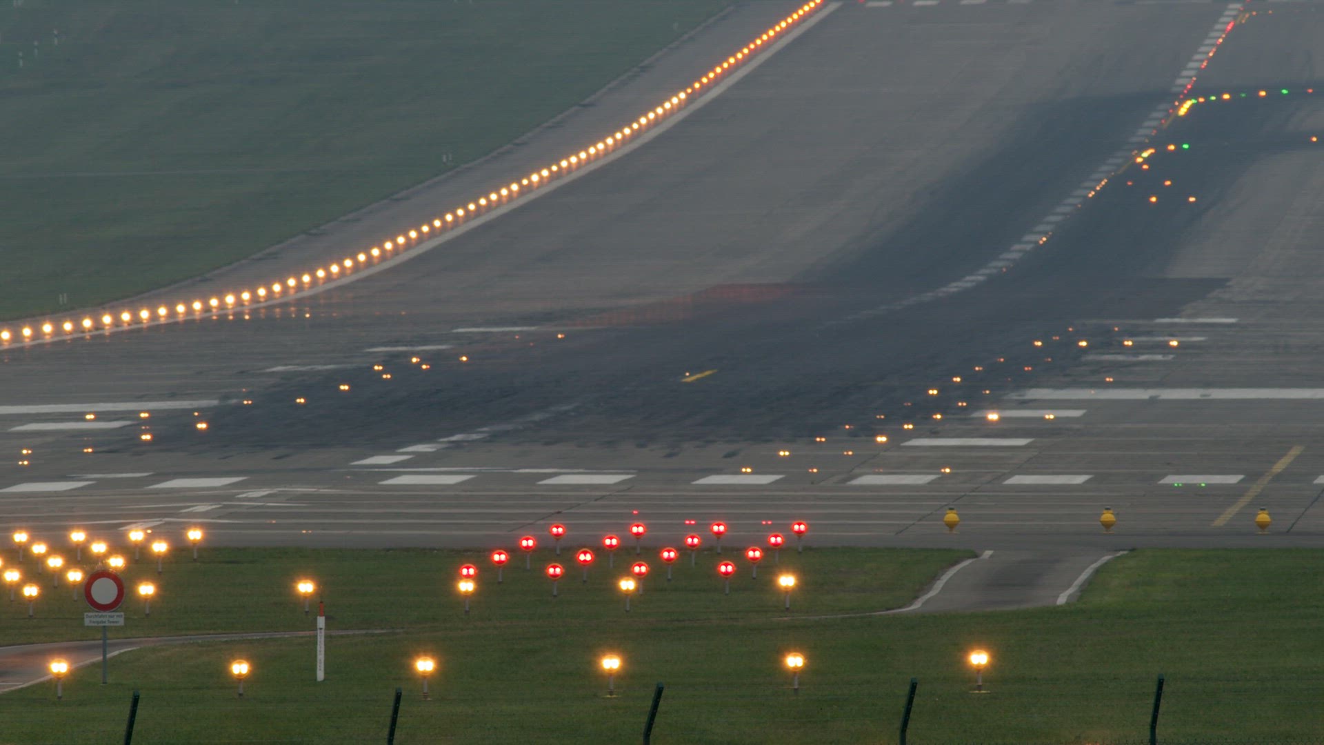 Airplane landing at the airport