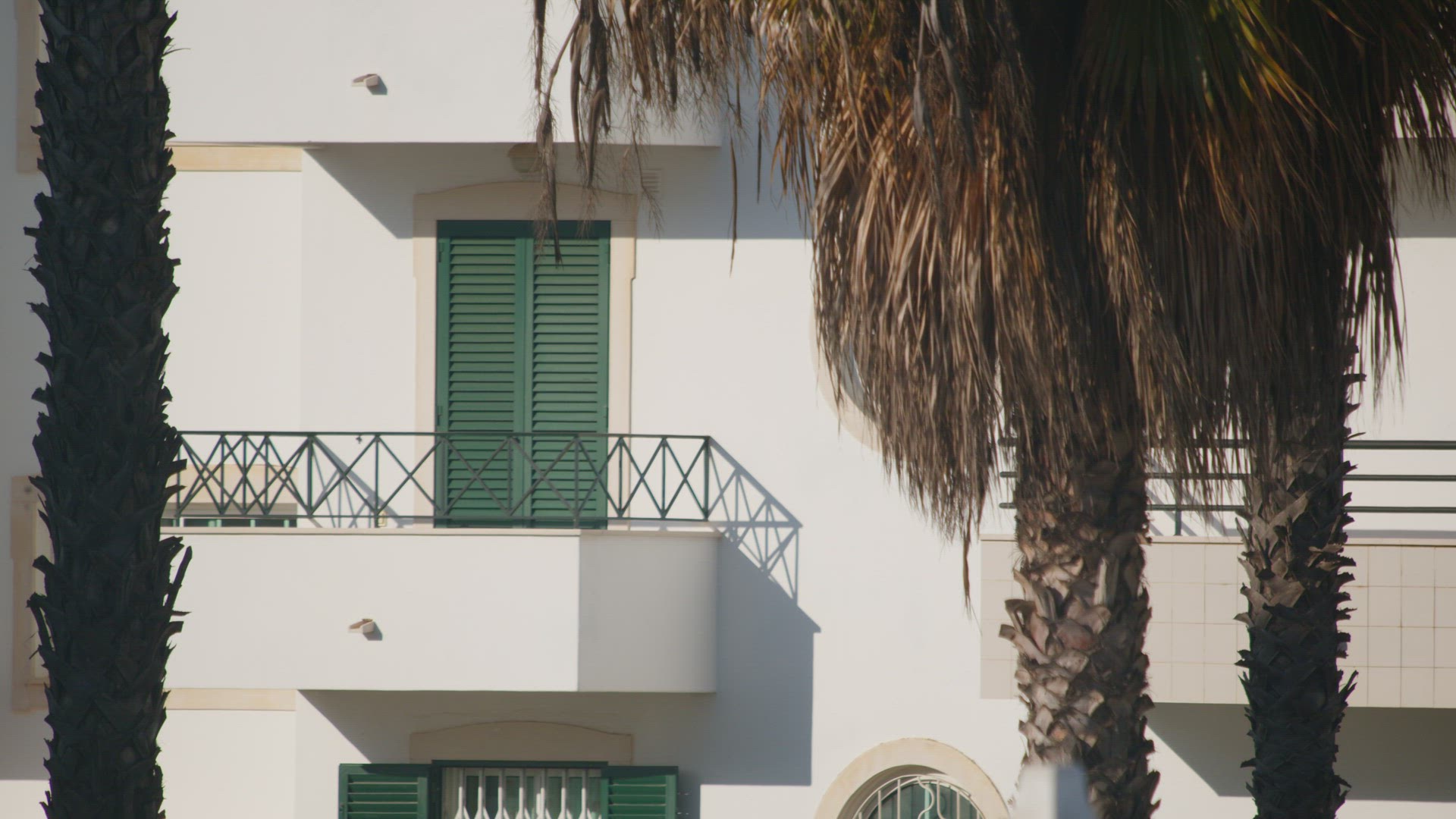 Balcony with closed shutters