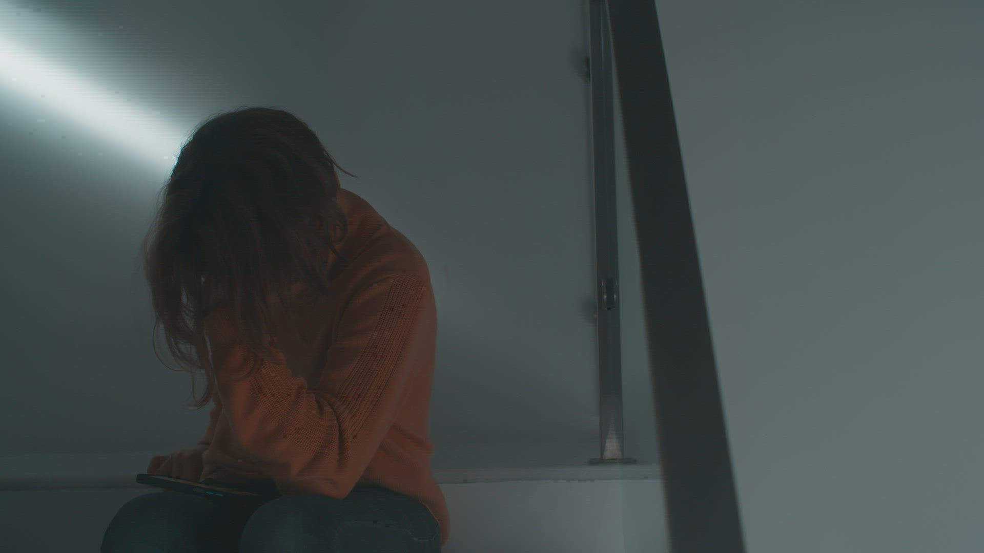Youthful solitude - teen boy lost in phone video
