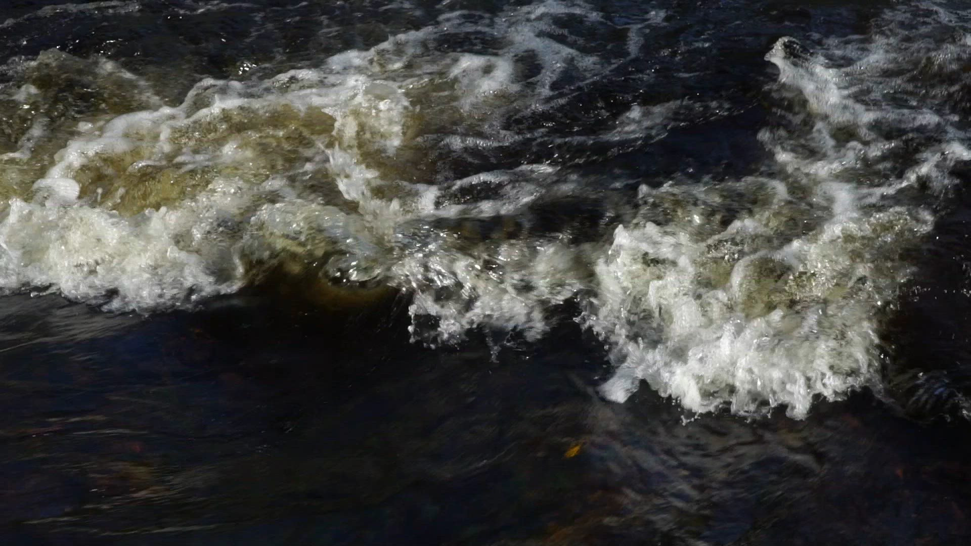 rapids - waterfall - streaming water - slow motion shot - hydroelectric