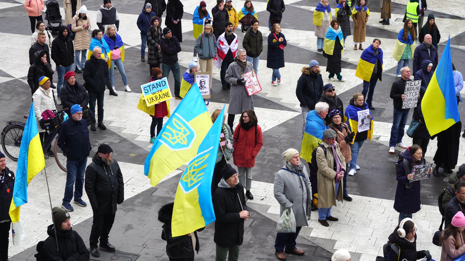 manifestation - stand with Ukraine - Sergels Torg in central Stockholm