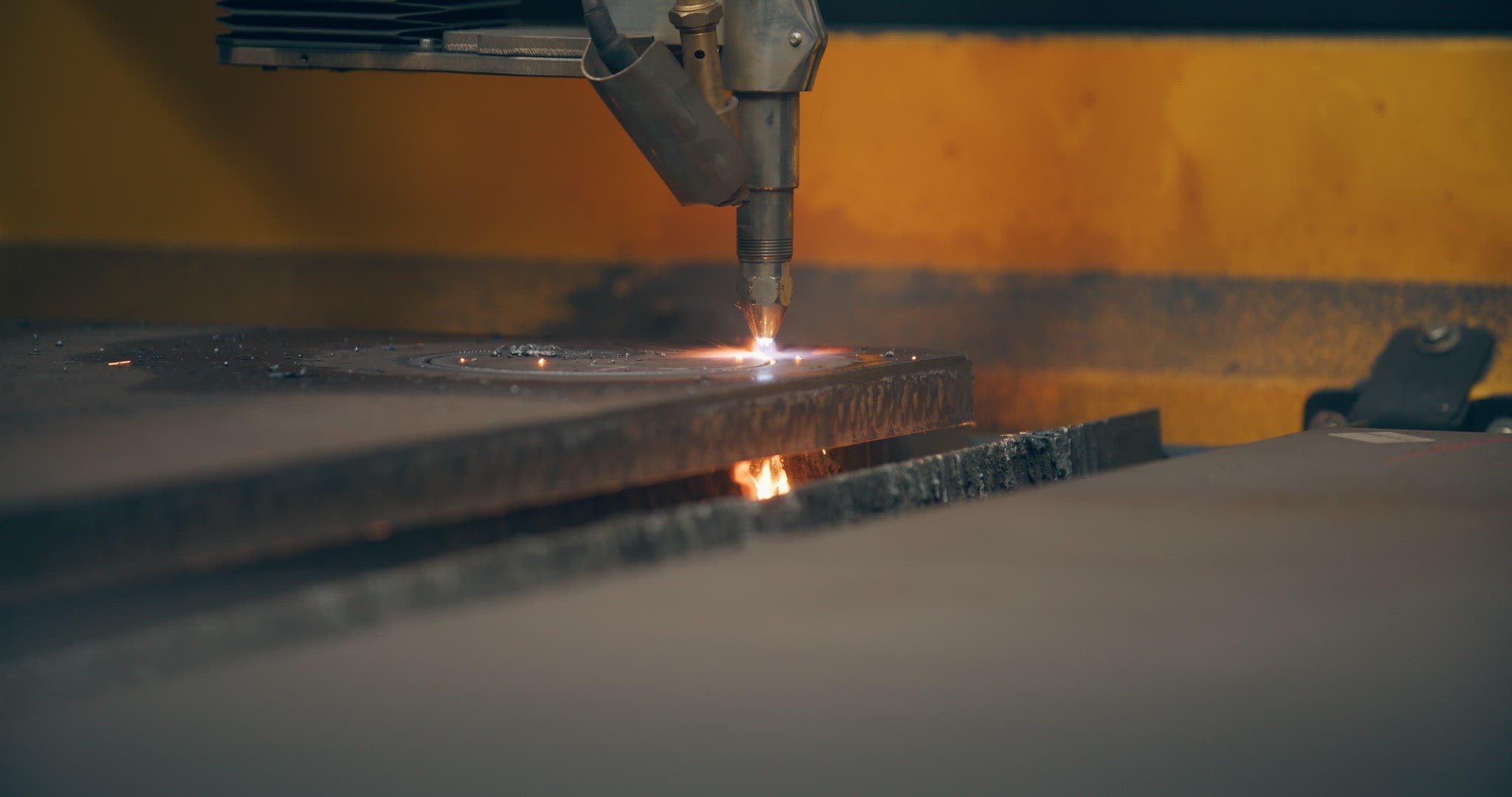 View Of Plasma Laser Cutting Metal