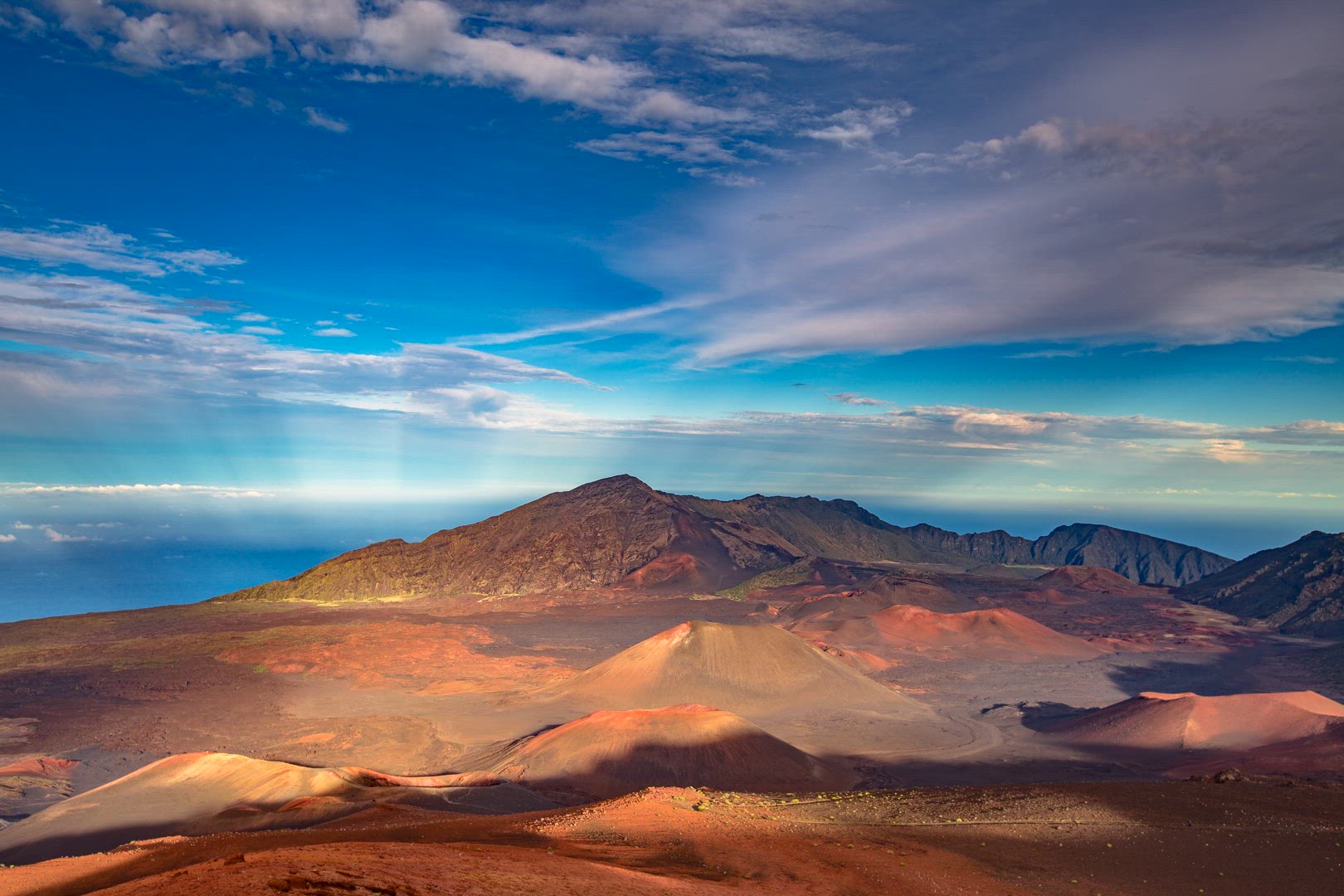 Wide shot of mountains at Haleakala National Park
