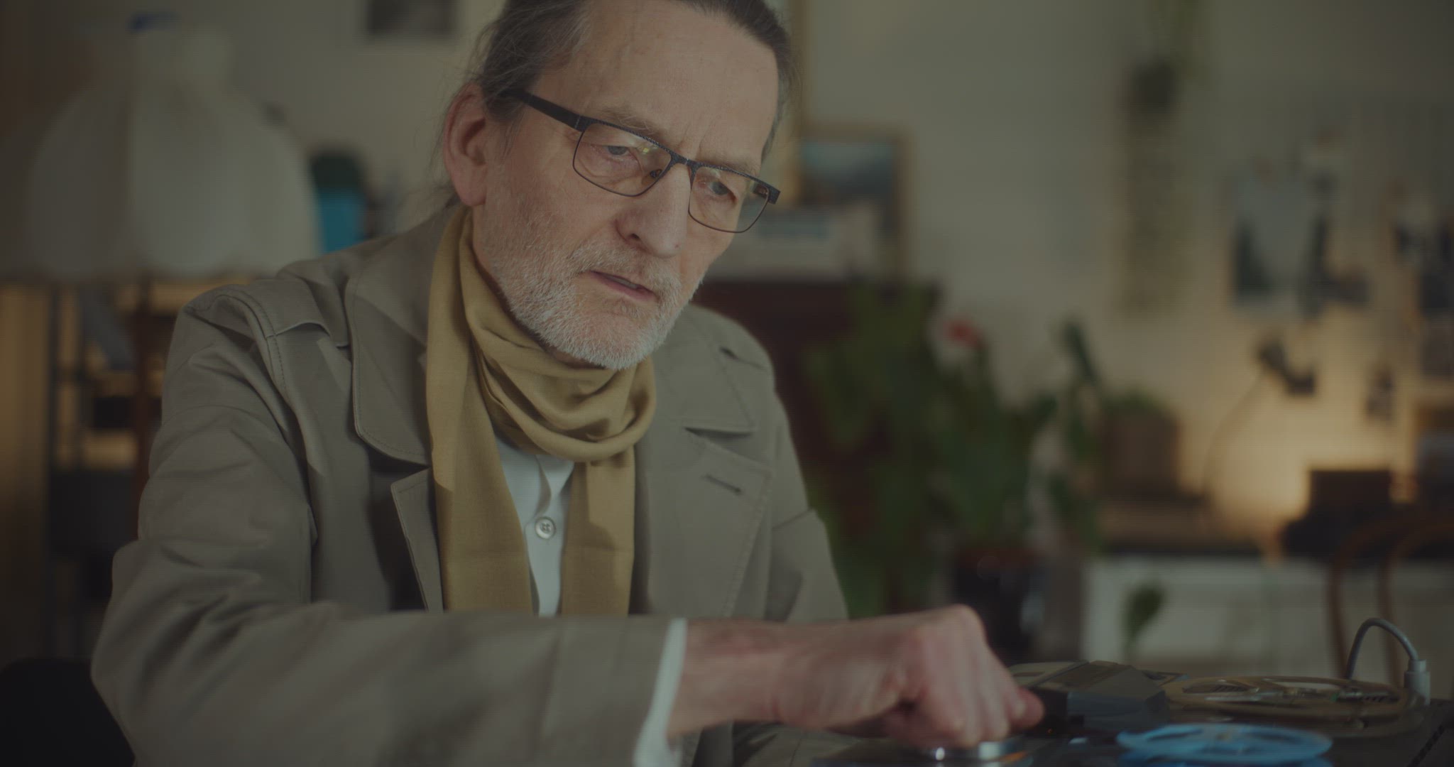 Undercover Spy Analyzing Recorded Data
