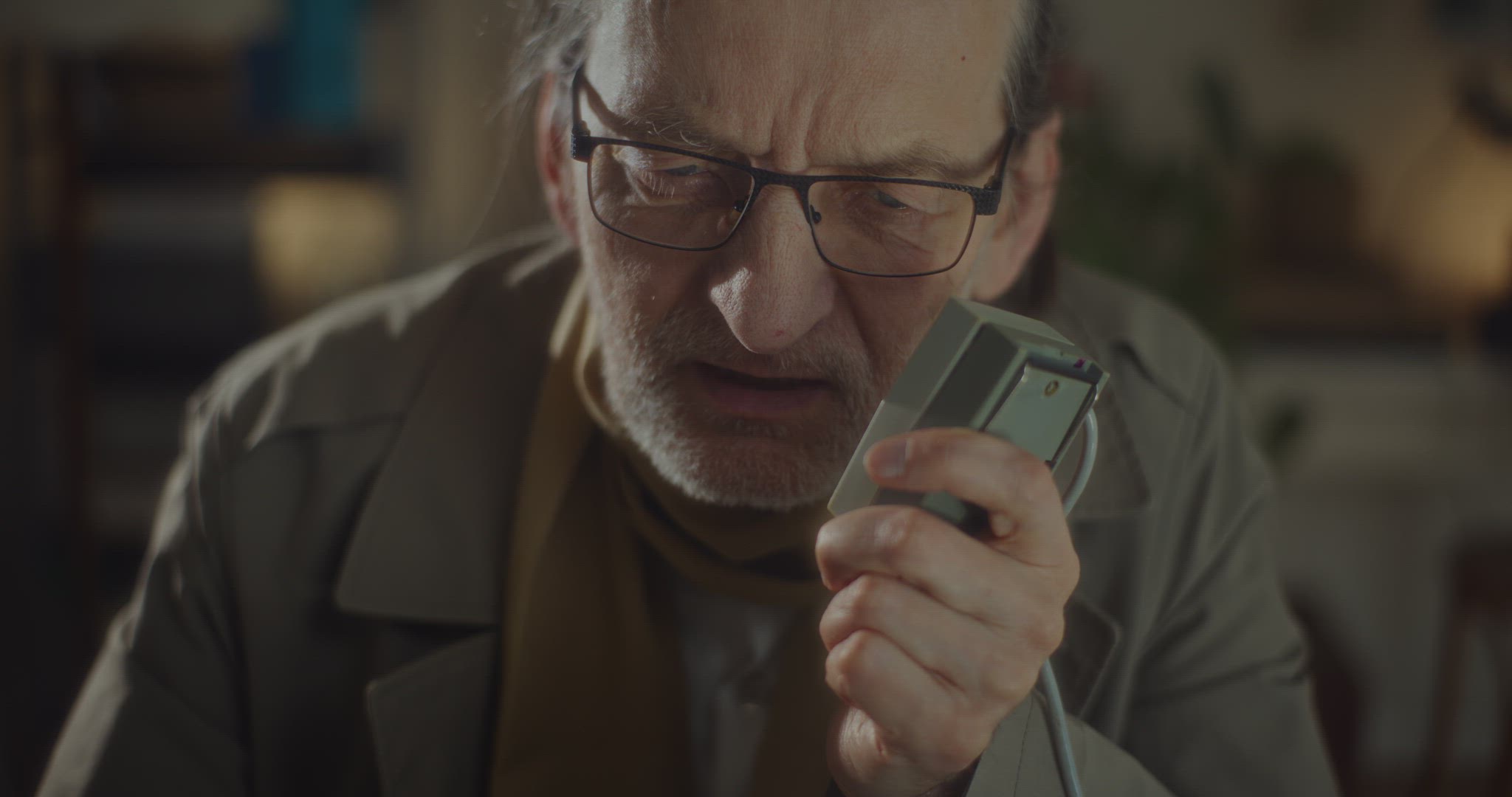 Undercover Spy Analyzing Recorded Data