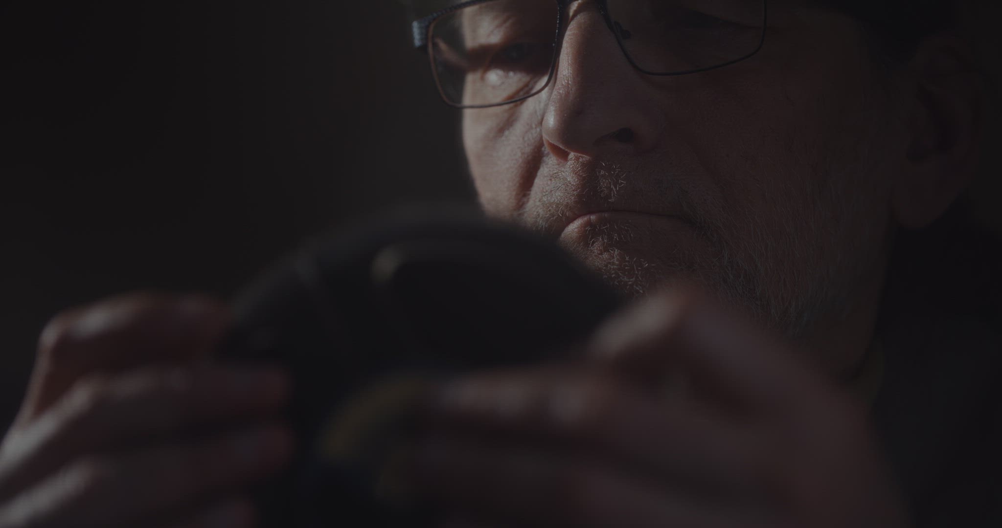 Portrait Of Classified Agent Listening to Secret Recordings