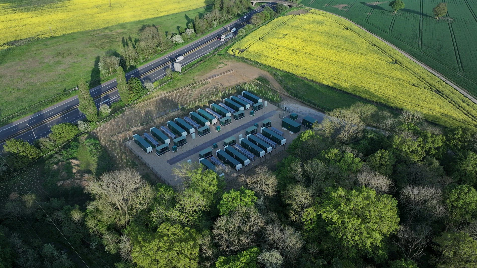 Power Grid Lithium Energy Storage System Aerial View
