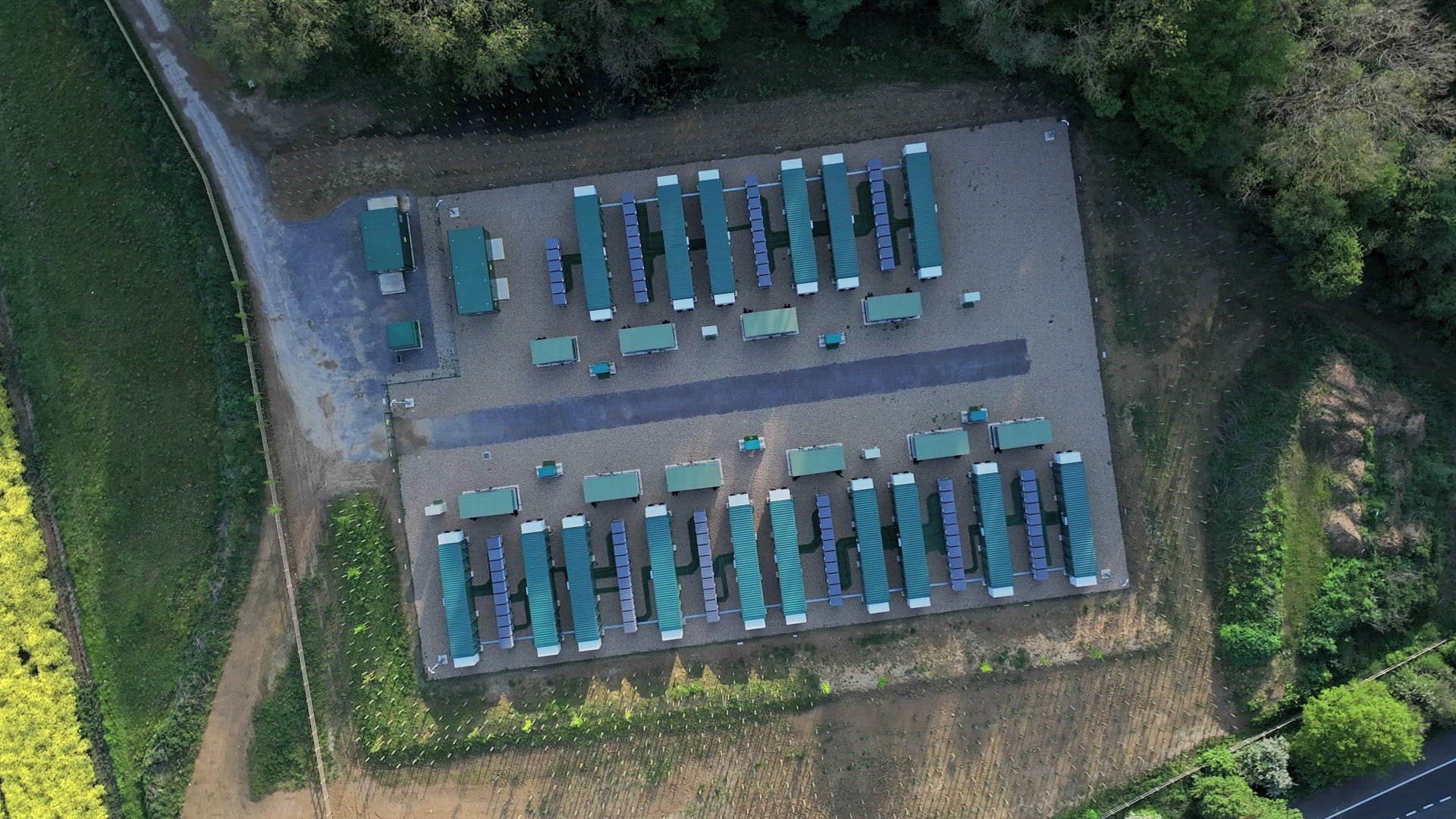 Power Grid Lithium Energy Storage System Aerial View