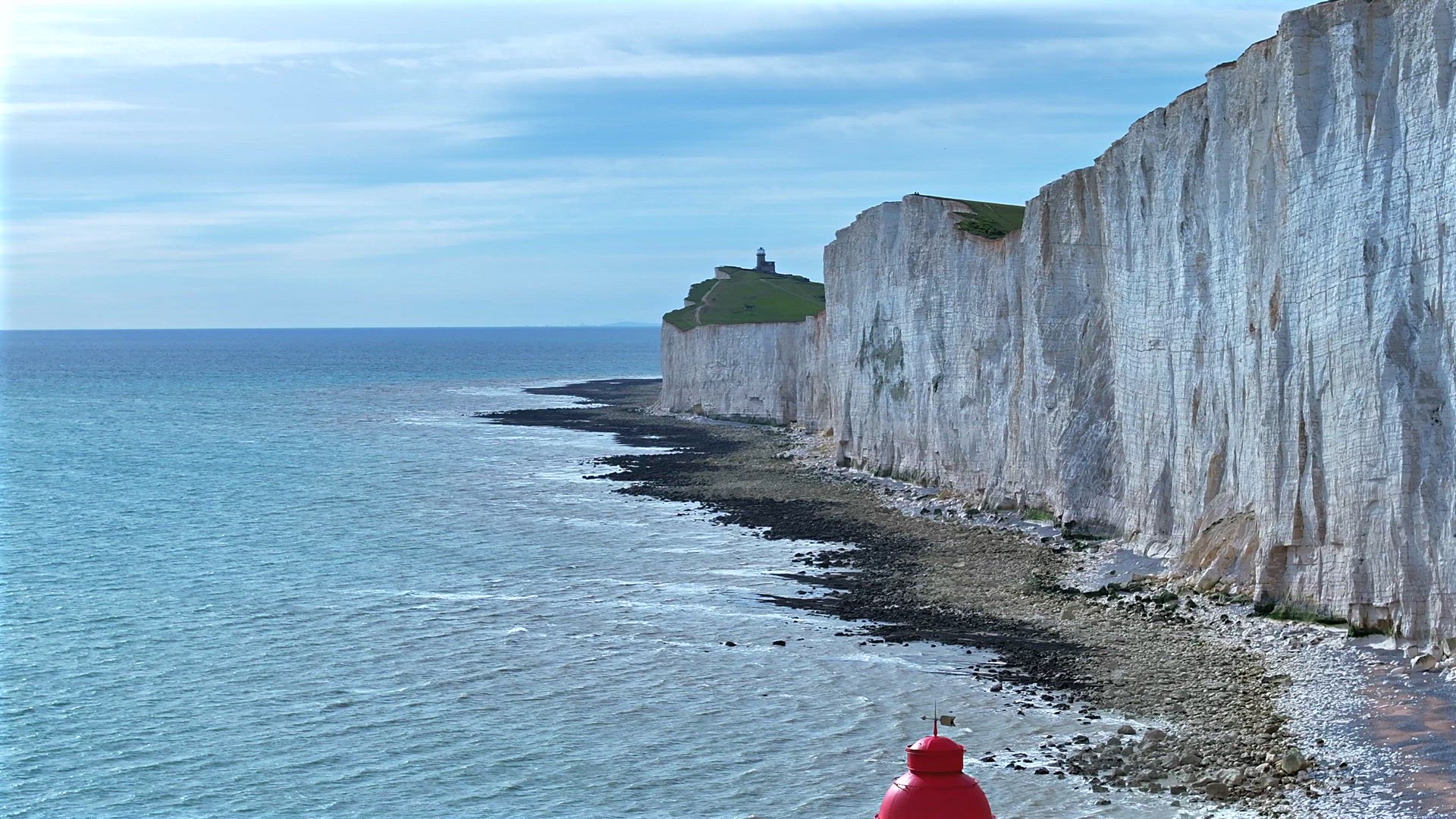 Lighthouse and White Cliffs on the South Coast of England