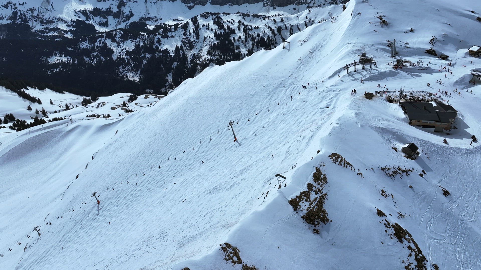 The Swiss Wall A Notoriously Dangerous Ski Run Aerial View