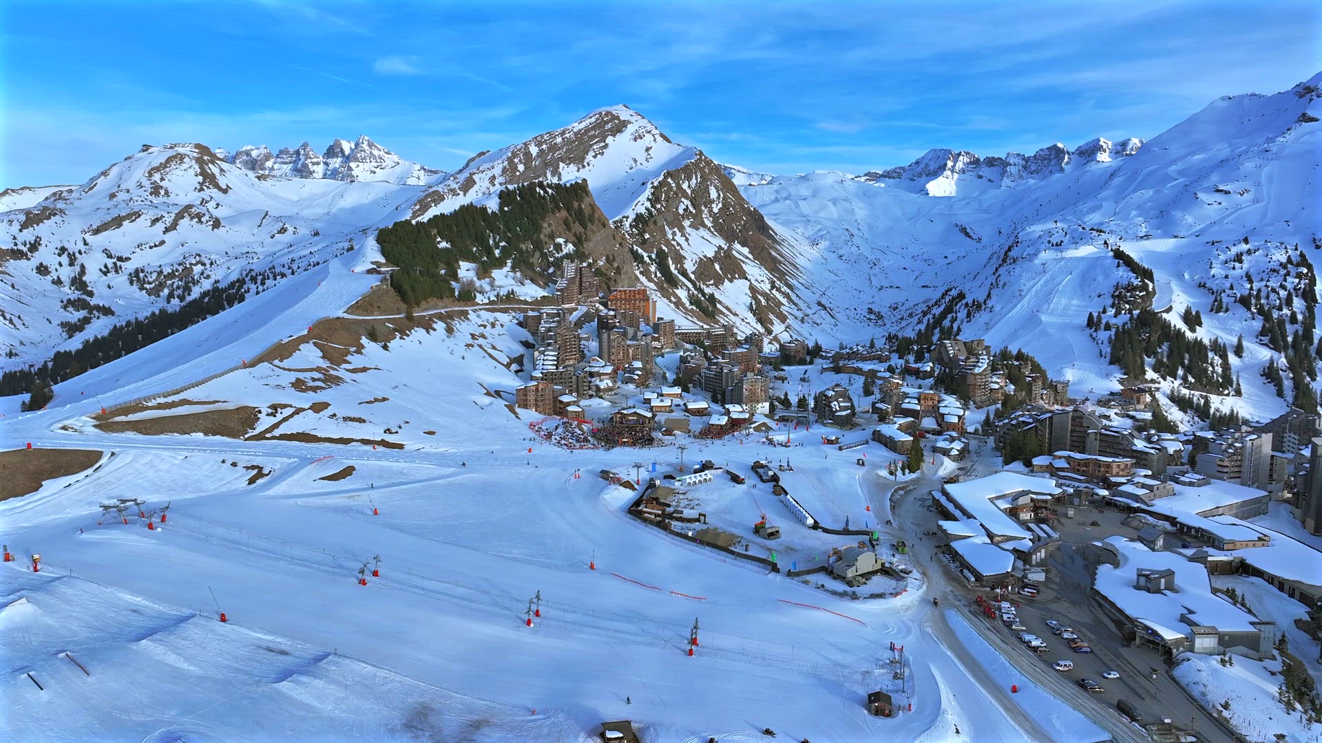 Avoriaz High in the French Alps is a Beautiful Ski in Ski Out Resort Aerial View