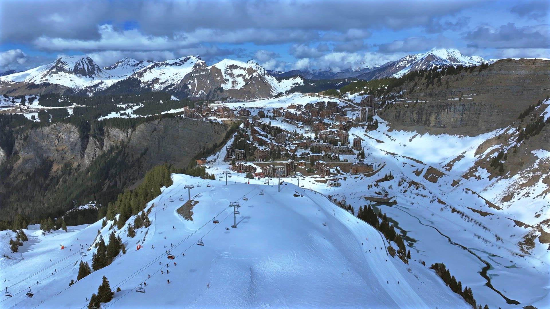 Avoriaz High in the French Alps is a Beautiful Ski in Ski Out Resort Aerial View