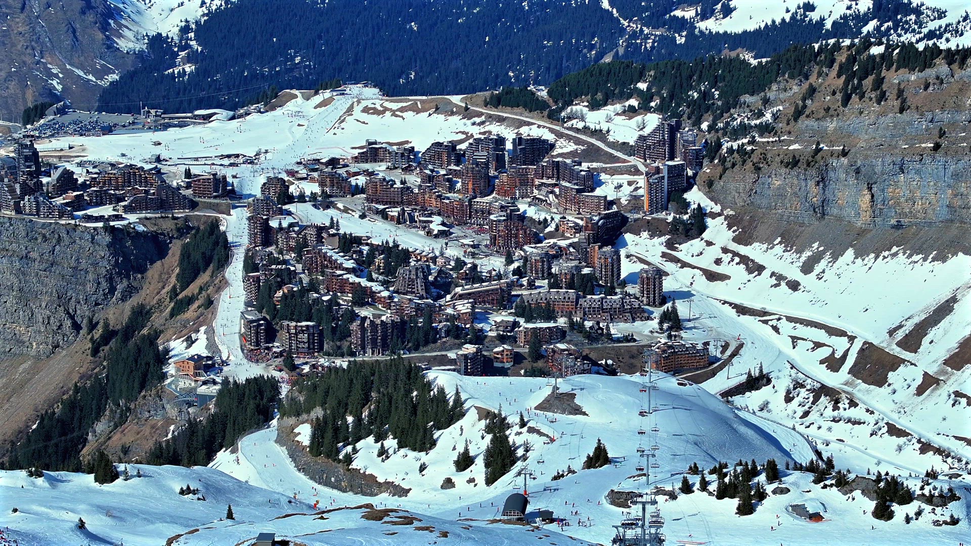 Avoriaz High in the French Alps is a Beautiful Ski in Ski Out Resort Aerial View