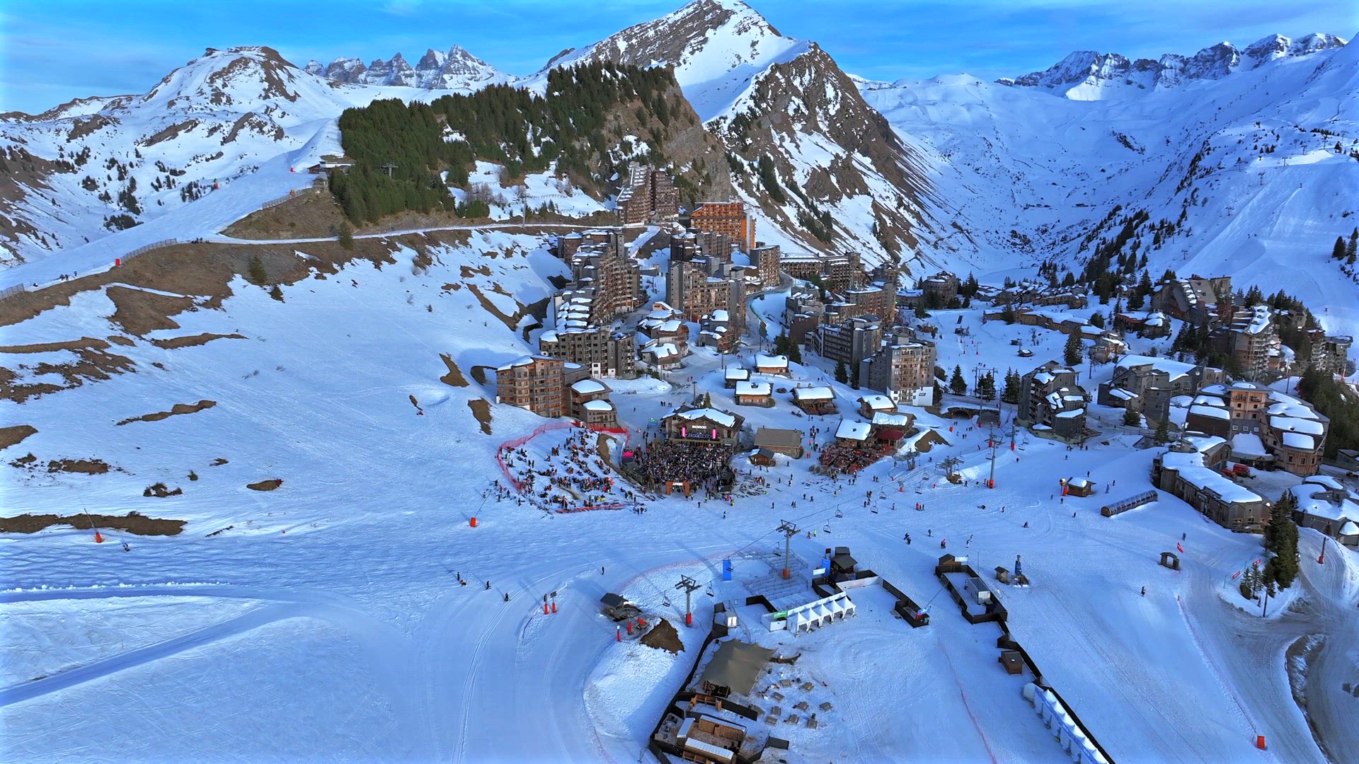 Avoriaz High in the French Alps is a Beautiful Ski in Ski Out Resort Aerial View