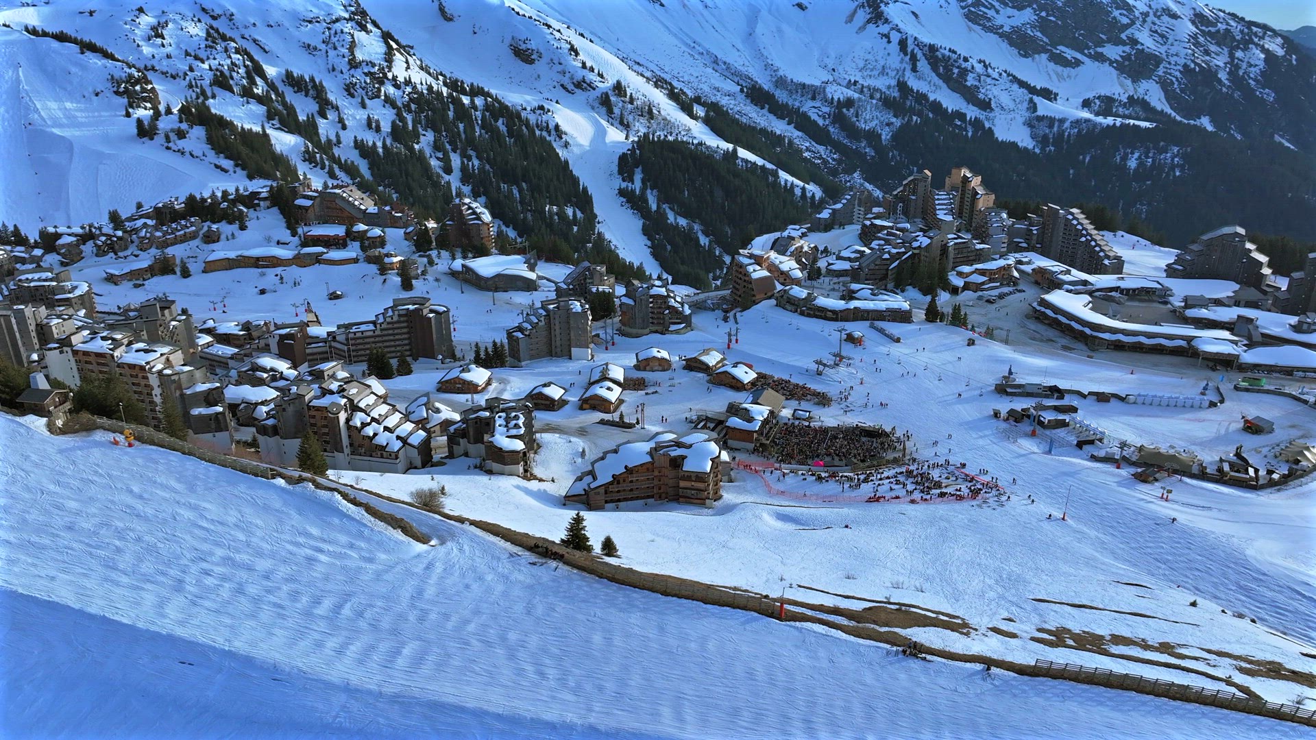 Avoriaz High in the French Alps is a Beautiful Ski in Ski Out Resort Aerial View